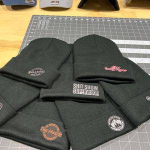 Custom Beanie with Leatherette Patch 100% Acrylic Beanie - F5 Custom Designs
