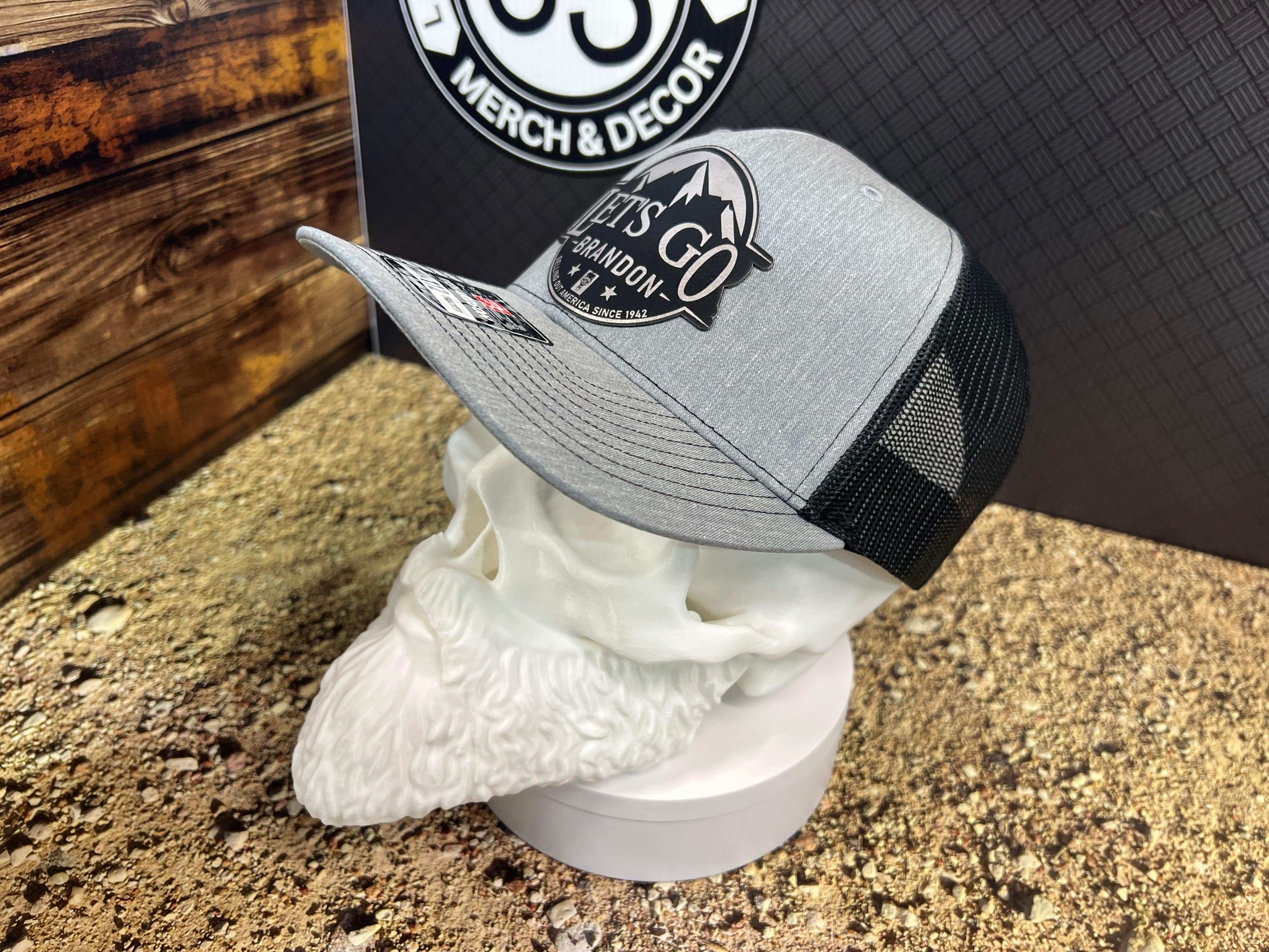 Let’s Go Brandon Hat Design on a Richardson 112 Trucker Hat Custom Hats for Americans - F5 Custom Designs