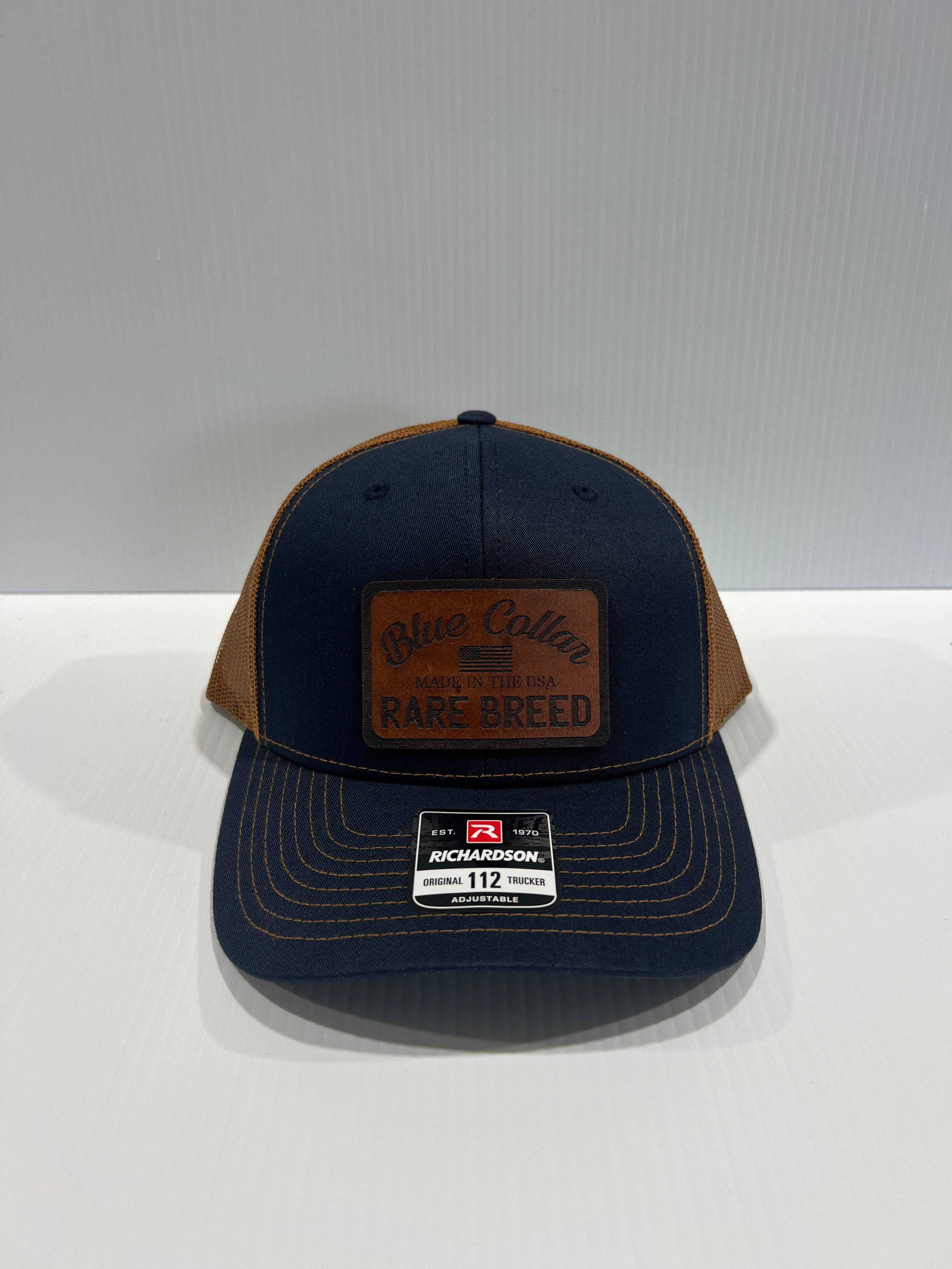 Blue Collar Rare Breed Custom Patch Hat Patch Leather or Leatherette both Laser Engraved - F5 Custom Designs