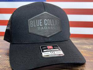 Blue Collar American Hat Design on a Richardson 112 Trucker Hat. - F5 Custom Designs