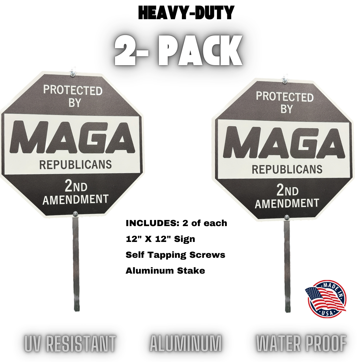 Home Security Sign - HOA Friendly MAGA Sign with Stake MAGA Republican Yard Sign