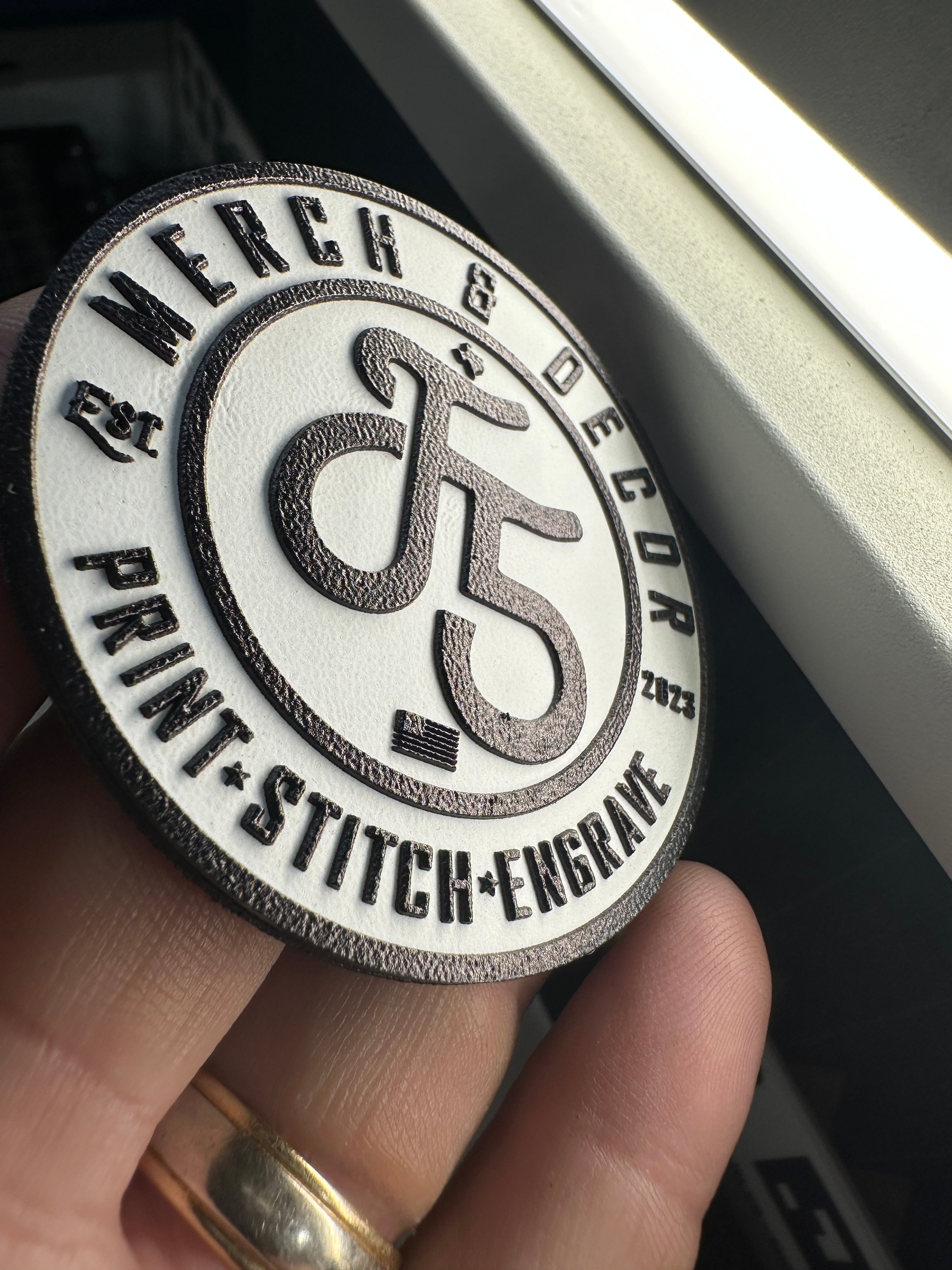 Texture Built UV Printed Leatherette Patch