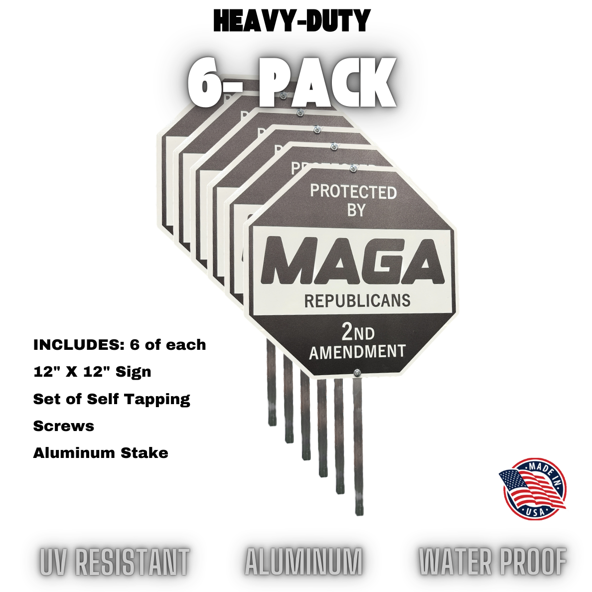 Home Security Sign - HOA Friendly MAGA Sign with Stake MAGA Republican Yard Sign