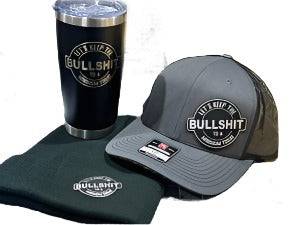Hat + Beanie + 20 oz Tumbler Bundle - Keep The BS to a minimum Patch on a Richardson 112 Trucker Hat - F5 Custom Designs