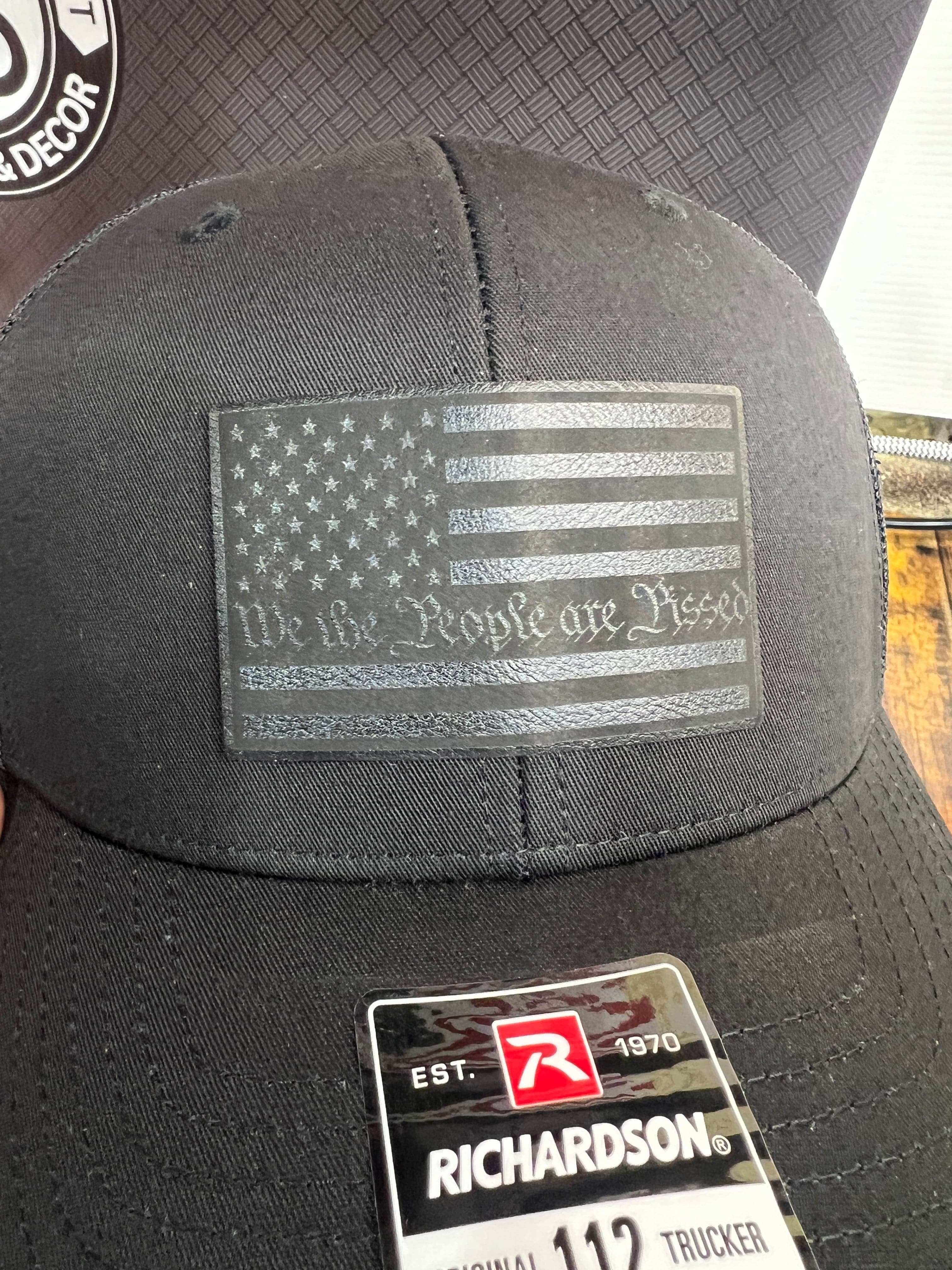 Blackout American Flag We The People Are Pissed Hat Richardson 112 - F5 Custom Designs