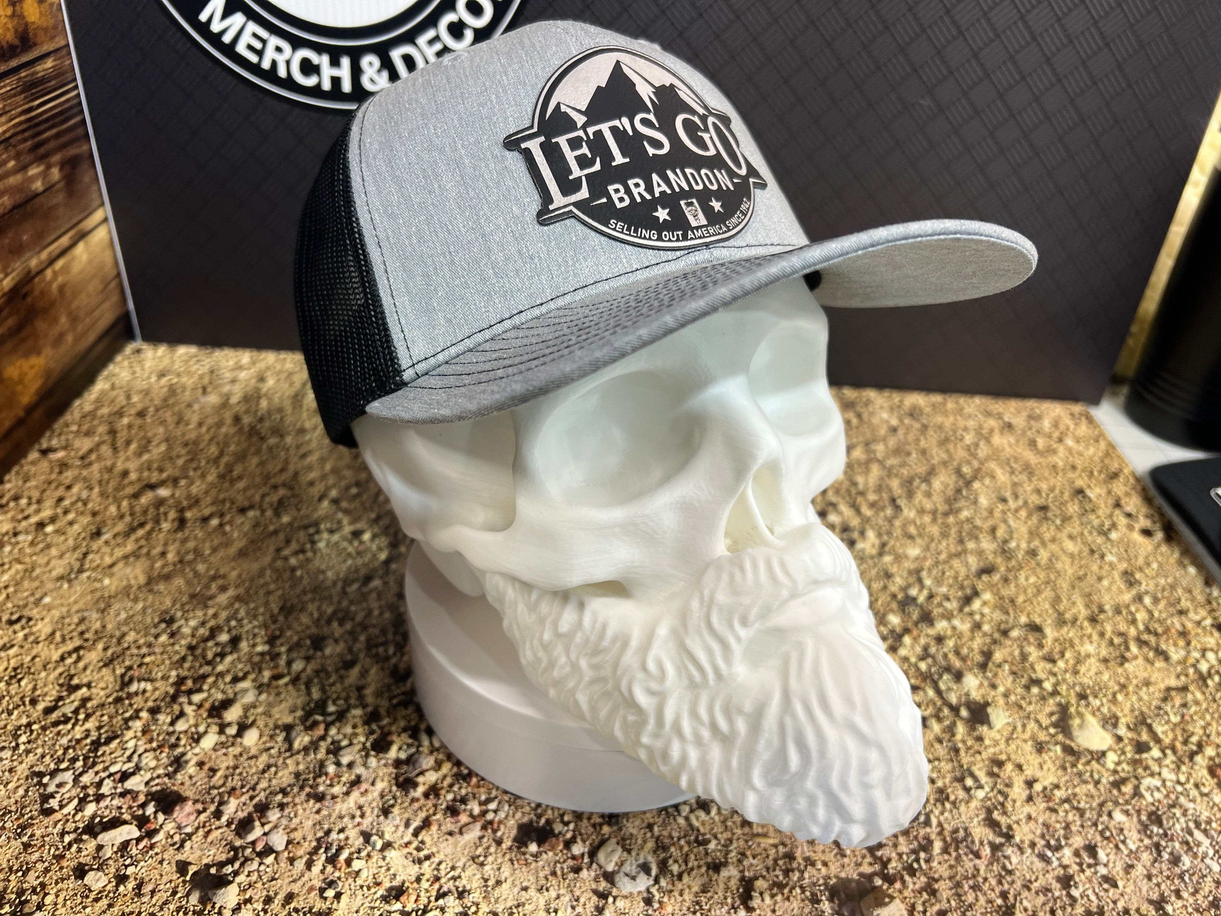 Let’s Go Brandon Hat Design on a Richardson 112 Trucker Hat Custom Hats for Americans - F5 Custom Designs