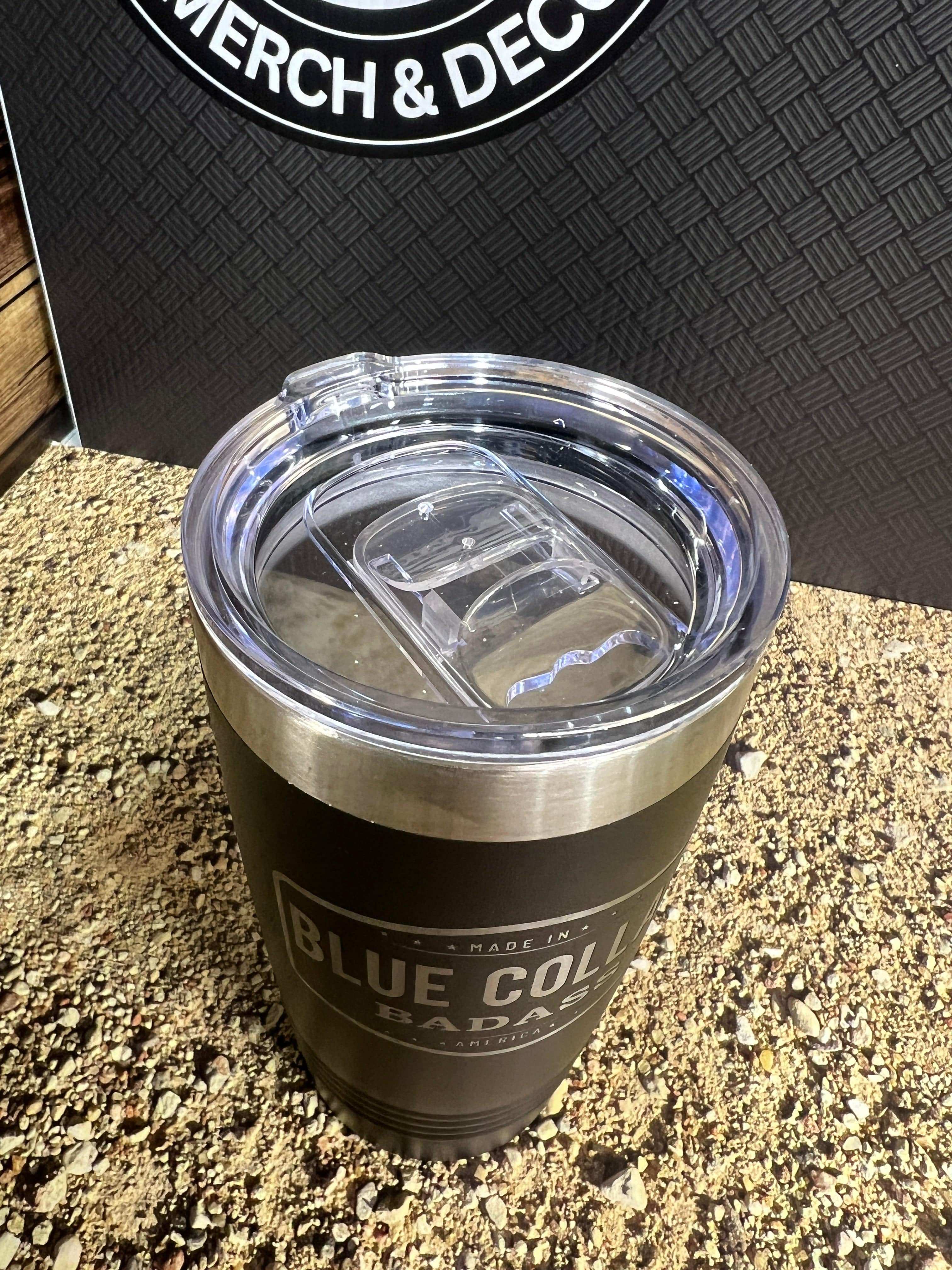 Blue Collar Badass - Made in America 20 oz Tumbler - Stainless Steel Polar Camel Tumbler - F5 Custom Designs