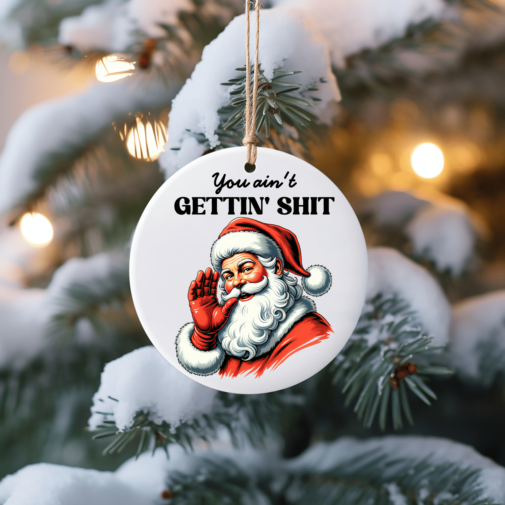 Trump Patriotic Christmas Ornaments UV Printed Porcelain Inch Tree Ornaments - F5 Custom Designs