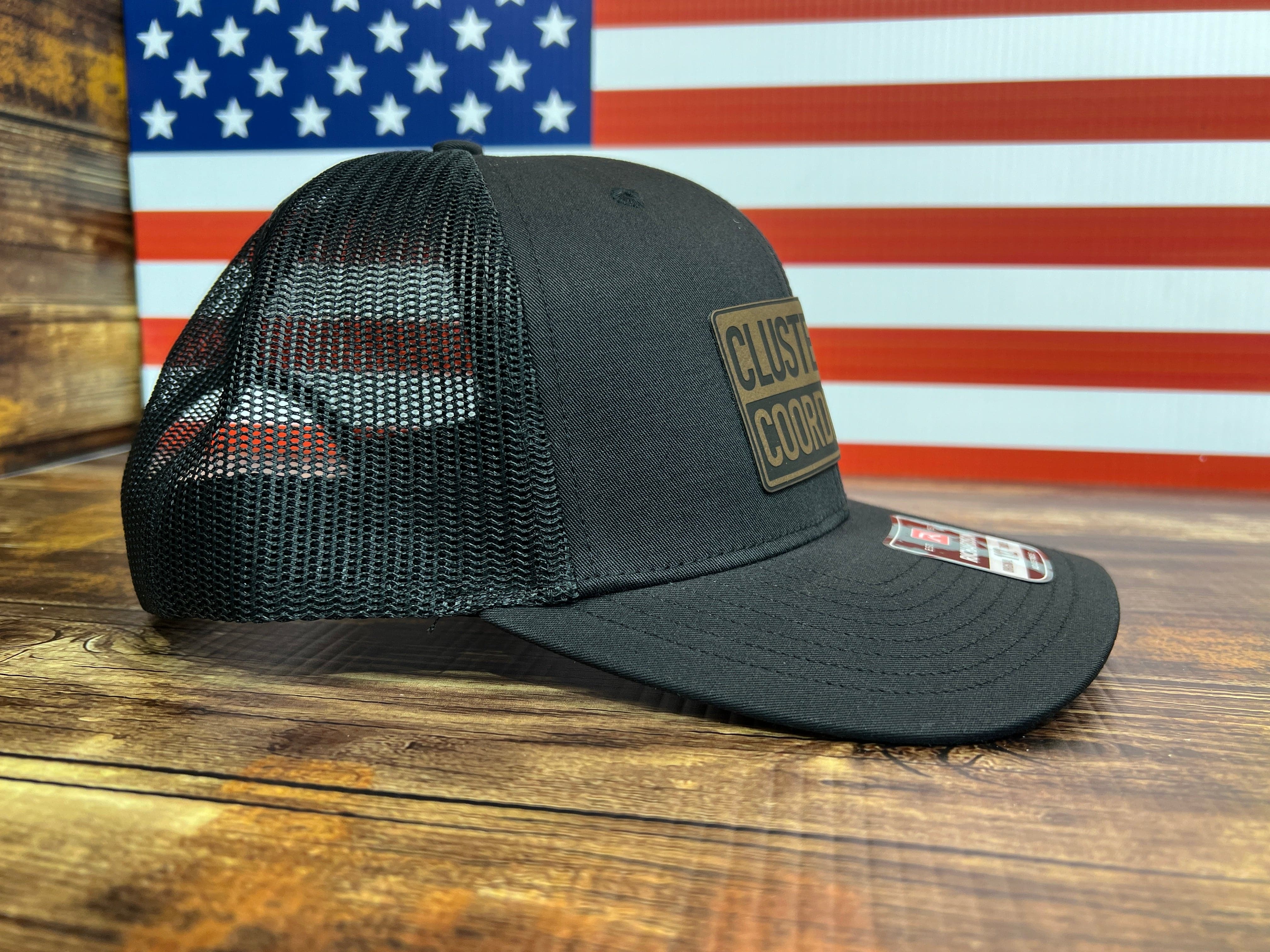 Clusterfu*k Coordinator Trucker Hat with Premium Leatherette Patch on a Richardson 112 Hat - F5 Custom Designs