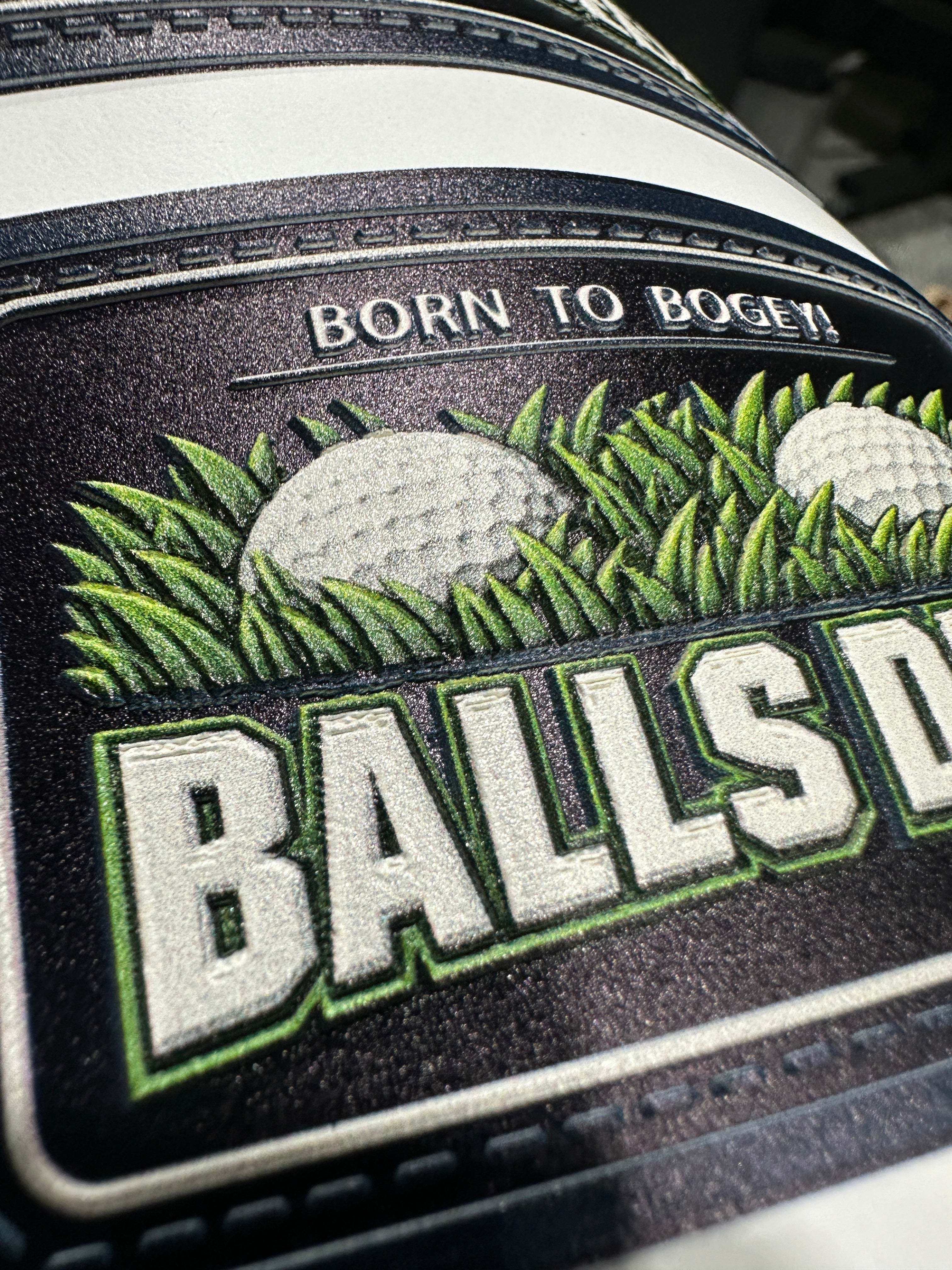 Funny Golf Hat wth UV Printed Born to Bogey - Balls Deep Patch