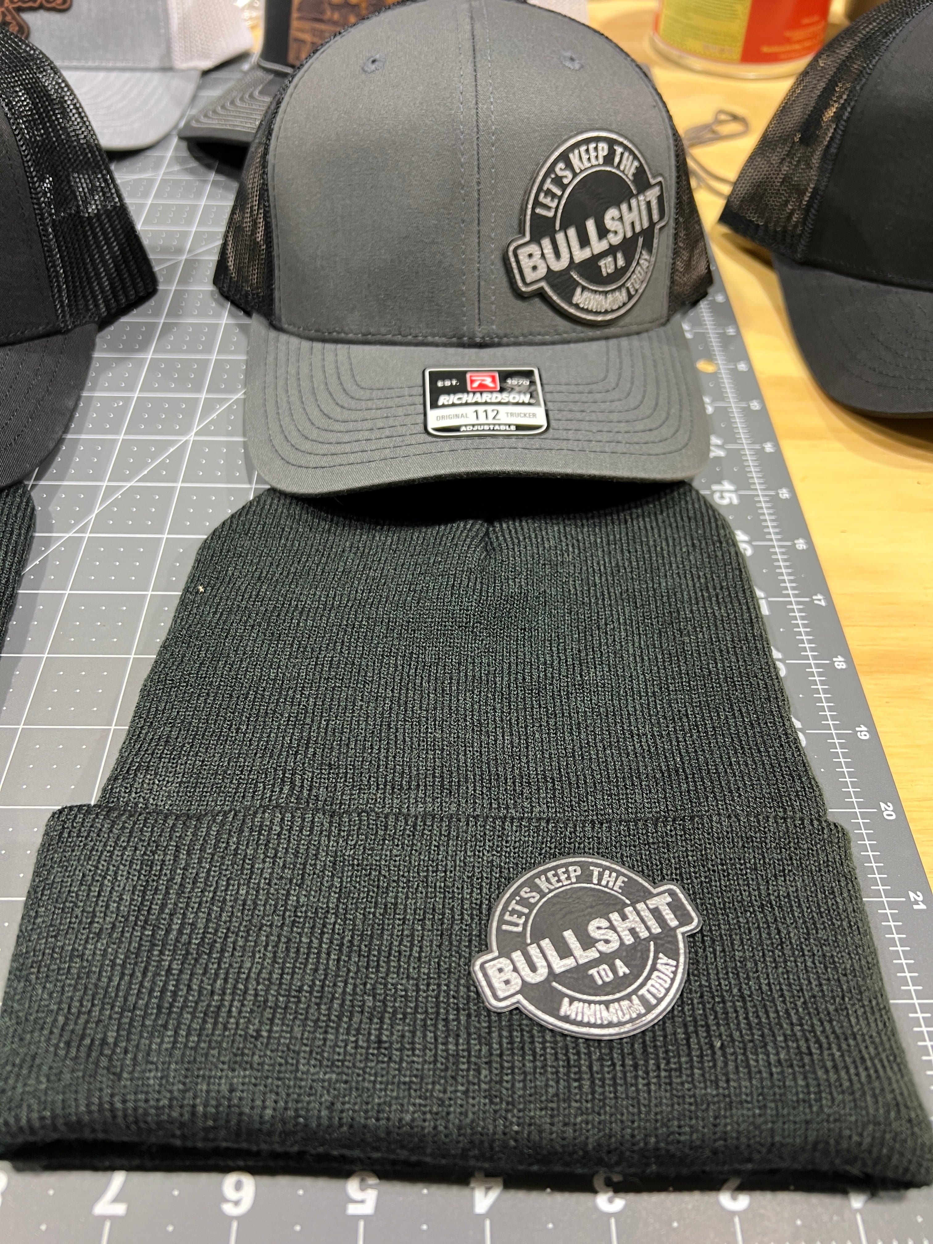 Keep The Bullshit to a Minimum Patch Hat + Beanie Bundle - Richardson 112 Trucker Hat - F5 Custom Designs