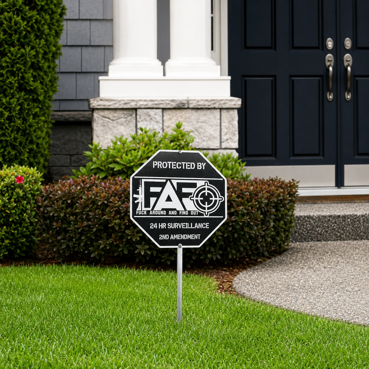 FAFO Security Sign with Stake – Funny Yard Sign