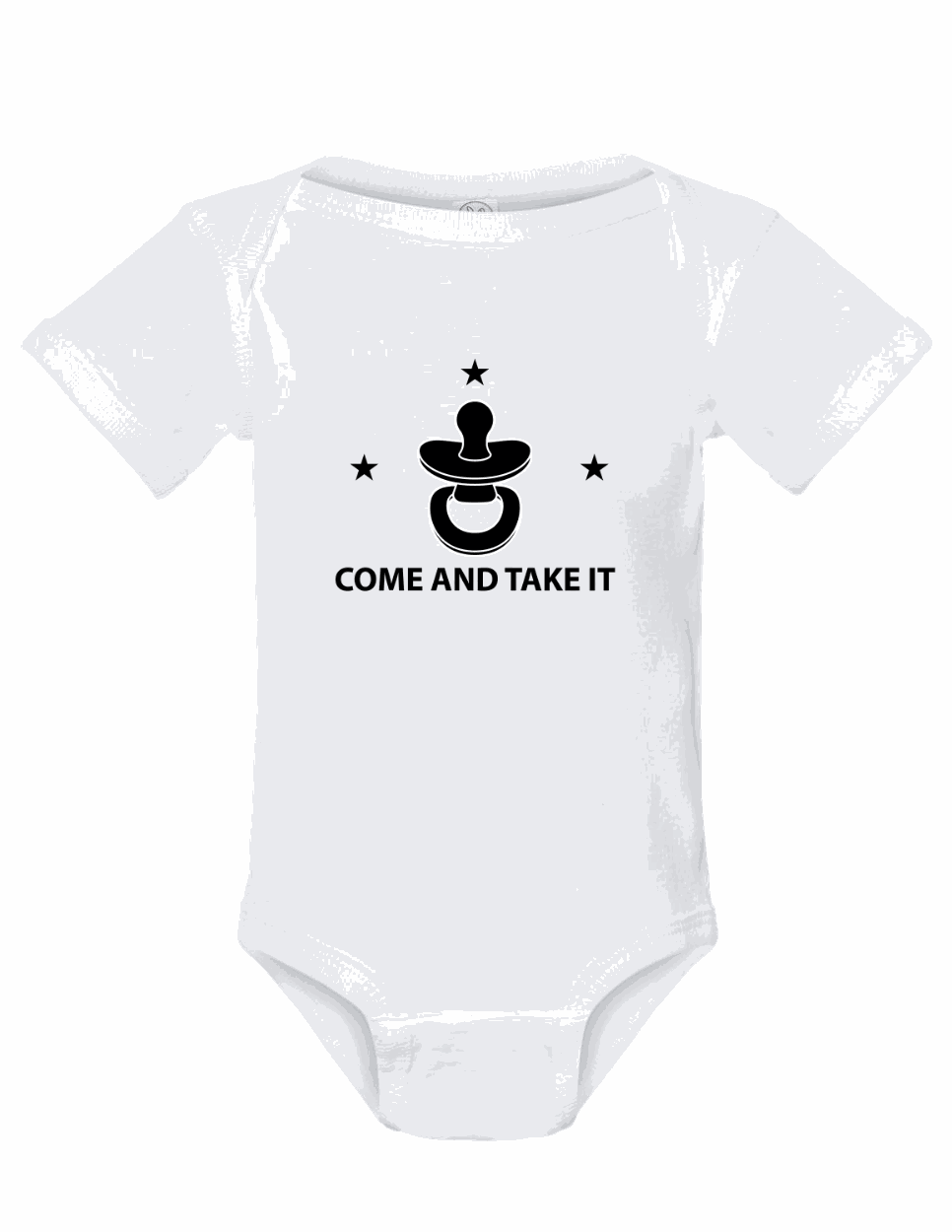 Conservative baby onesie with patriotic MAGA design for infants up to 24 months