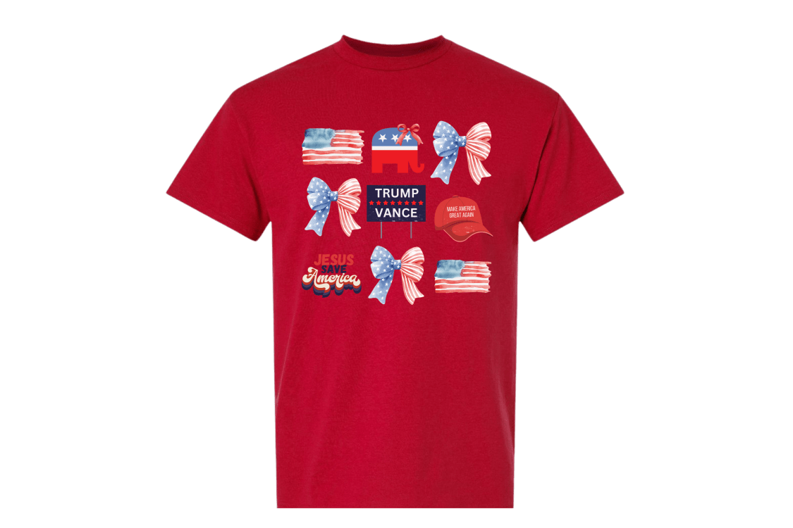 MAGA Coquette Trump 2024 T-Shirt Dryblend T-Shirt Womenswear Shirt GenX Shirt - F5 Custom Designs