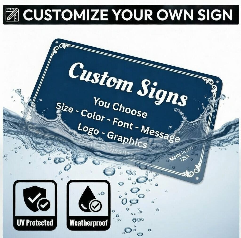 Custom metal sign UV printed premium quality with rustic design for yard and business decor