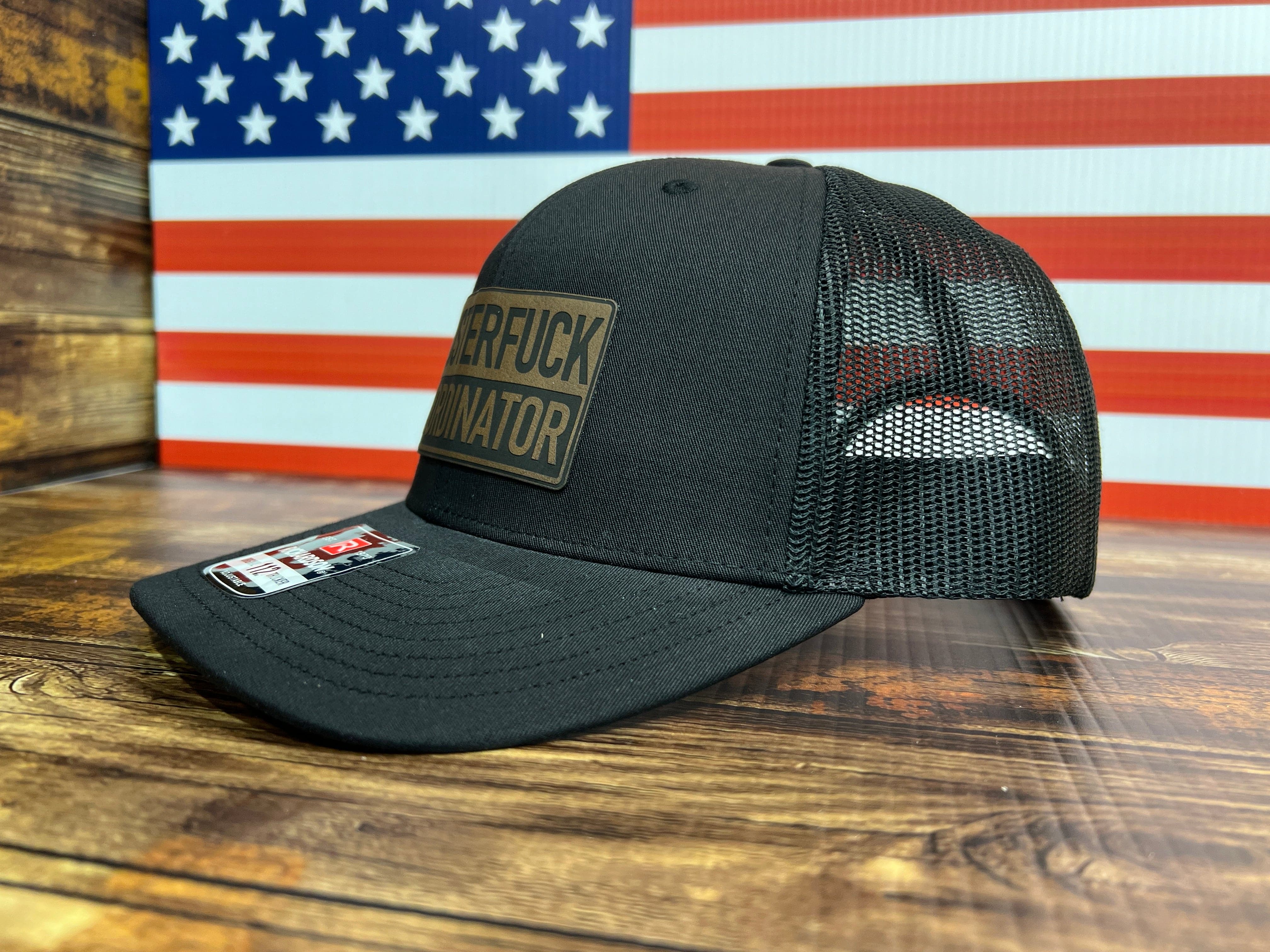 Clusterfu*k Coordinator Trucker Hat with Premium Leatherette Patch on a Richardson 112 Hat - F5 Custom Designs