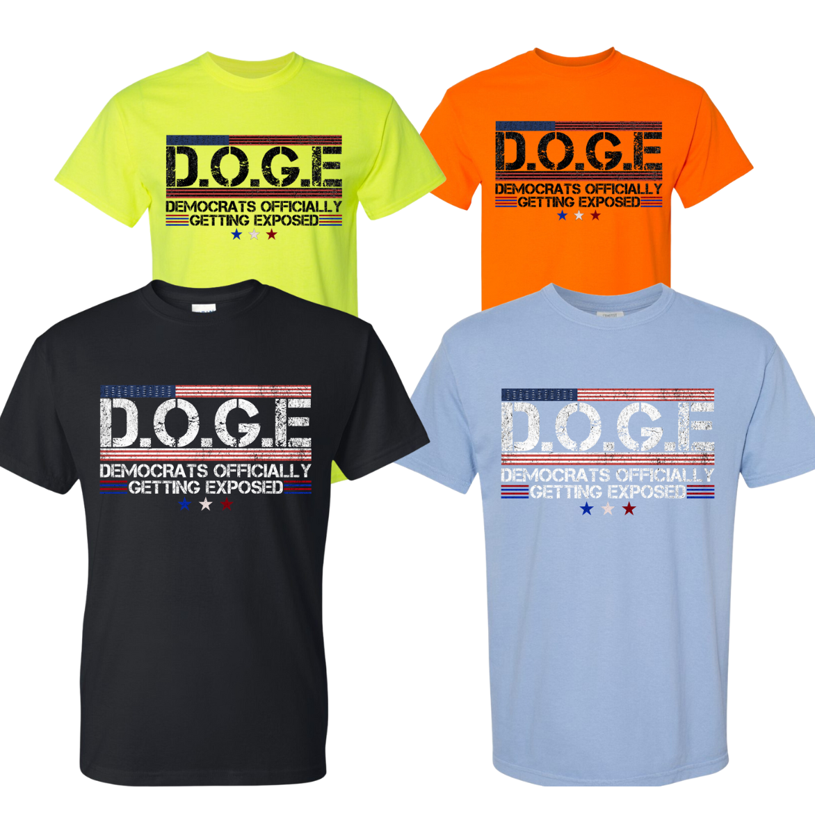 Doge Shirt – Democrats Officially Getting Exposed Cotton Poly Dry Blend DOGE T-Shirt Great MAGA GIft Genx Unisex