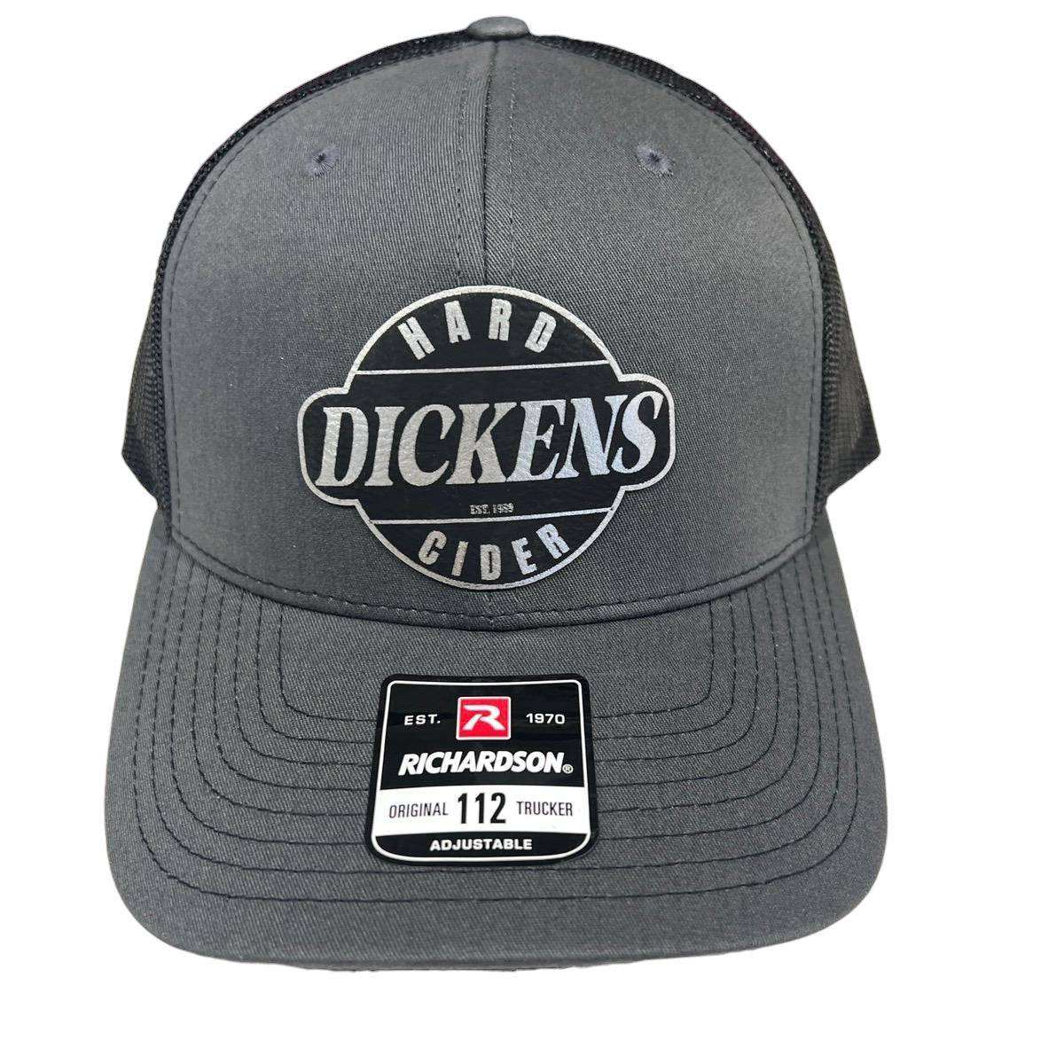 Dickens Hard Cider logo on adjustable Richardson 112 trucker snapback hat
