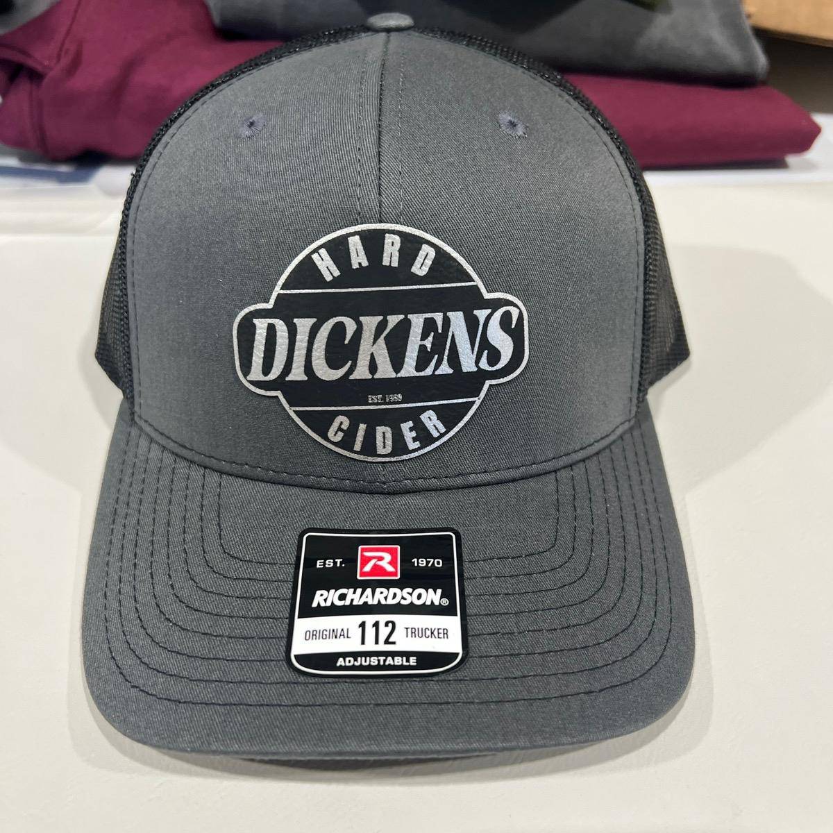 Dickens Hard Cider Hat on Richardson 112 Trucker Snapback Hat - F5 Custom Designs
