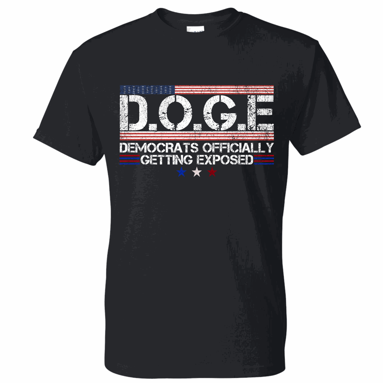 Custom patriotic Doge Shirt with Democrats exposed design, cotton-poly blend, unisex fit