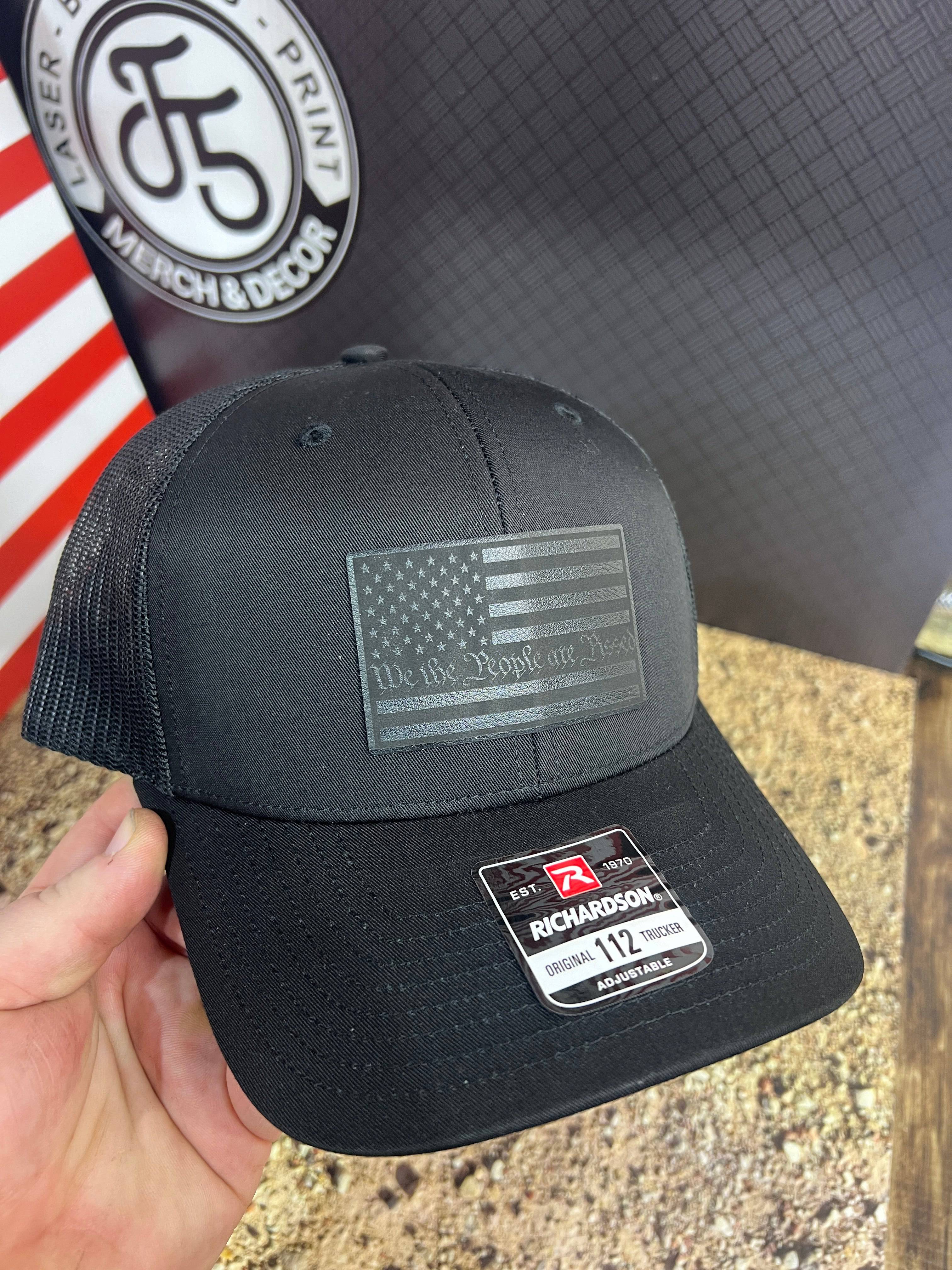 Blackout American Flag We The People Are Pissed Hat Richardson 112 - F5 Custom Designs