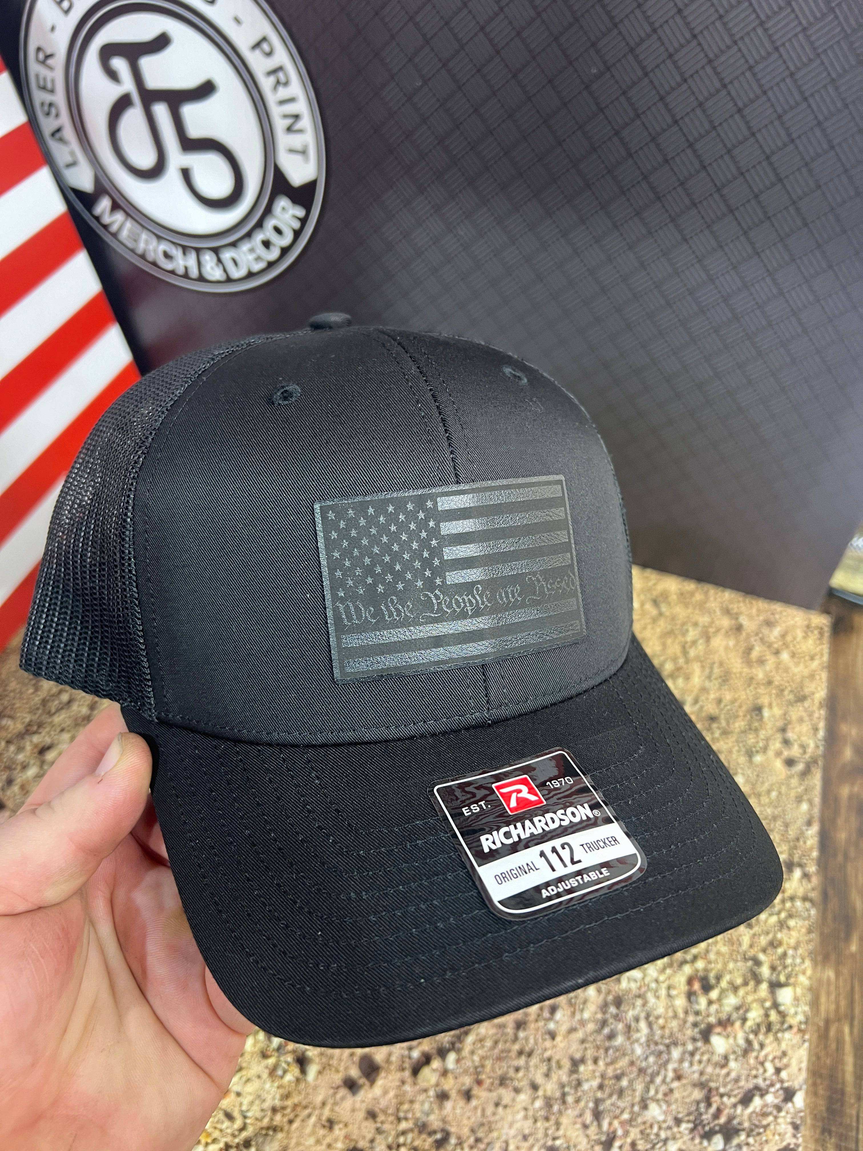 Blackout American Flag We The People Are Pissed Hat Richardson 112 - F5 Custom Designs