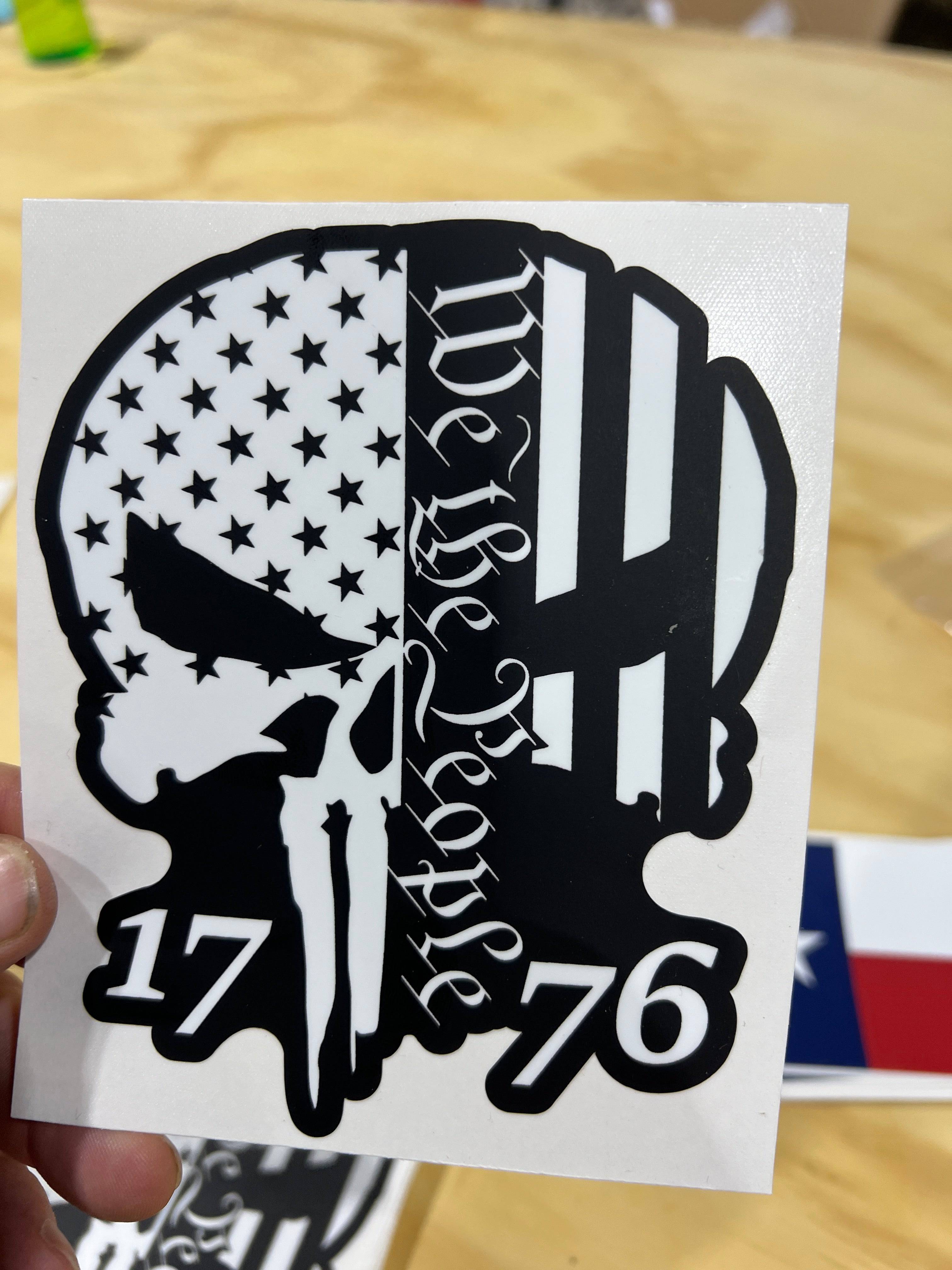 We The People 1776 Punisher Sticker 2pk - F5 Custom Designs
