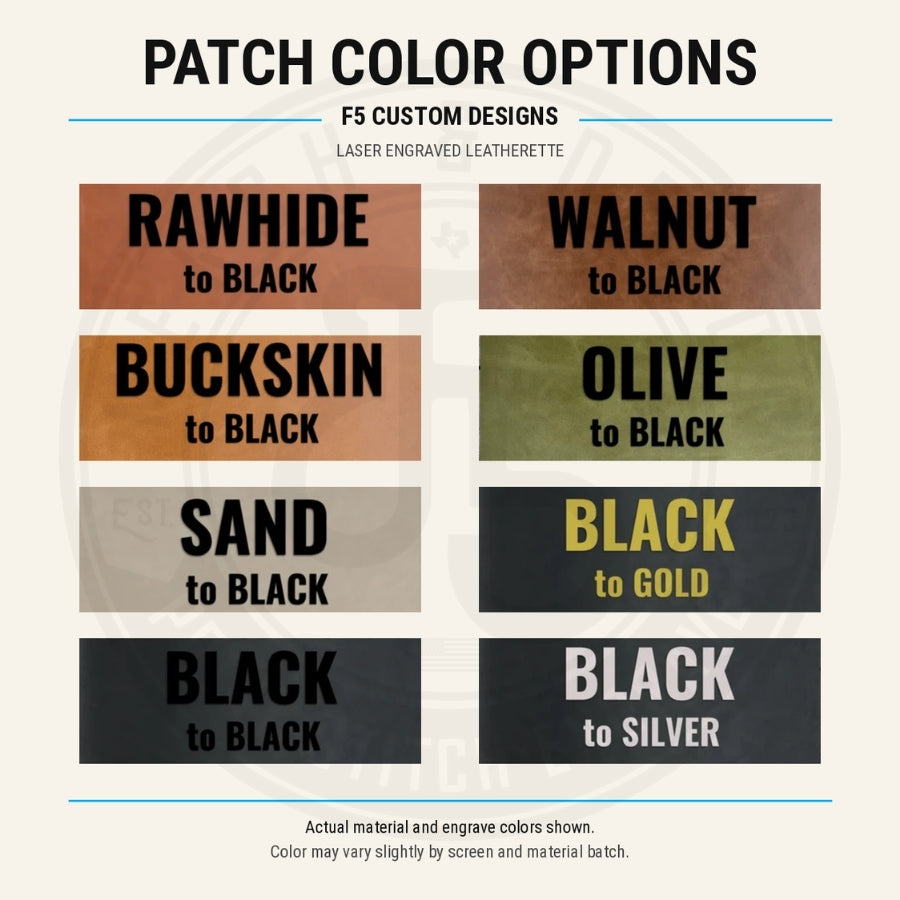 f5 custom designs lonestar leatherette patch swatch