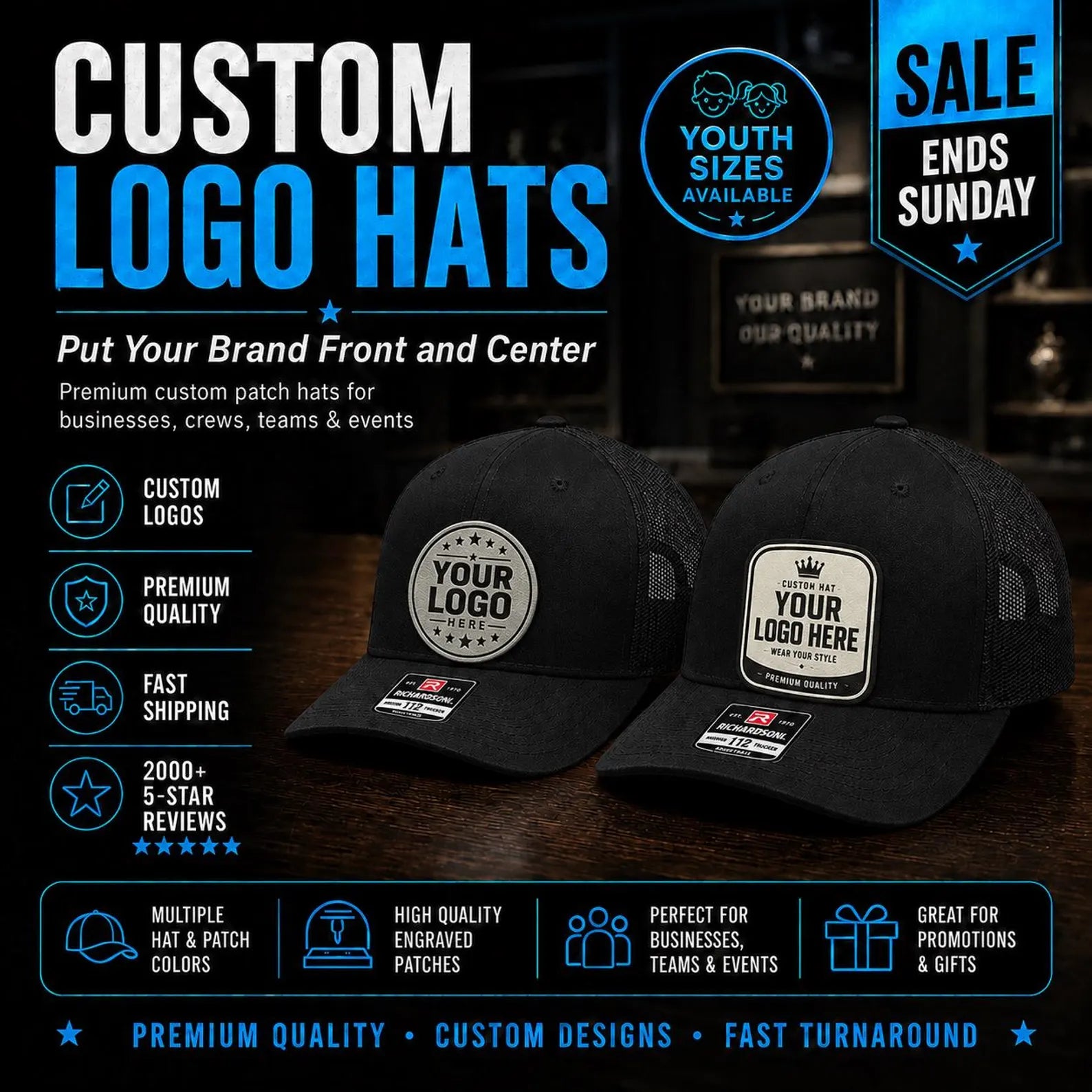 Bulk Custom Richardson 112 Patch Hats – Business & Crew Orders