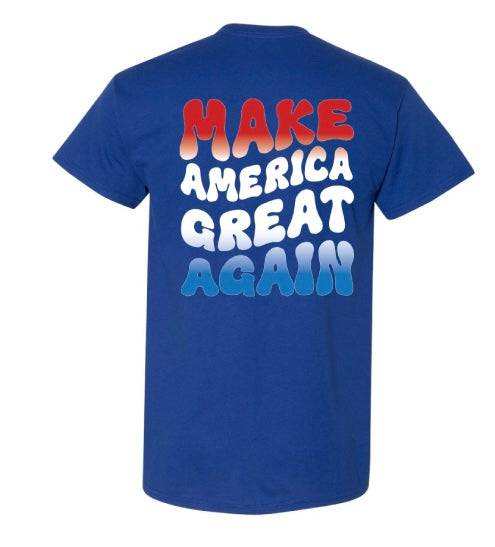 Make America Great Again patriotic women's shirt with classic fit and moisture-wicking fabric