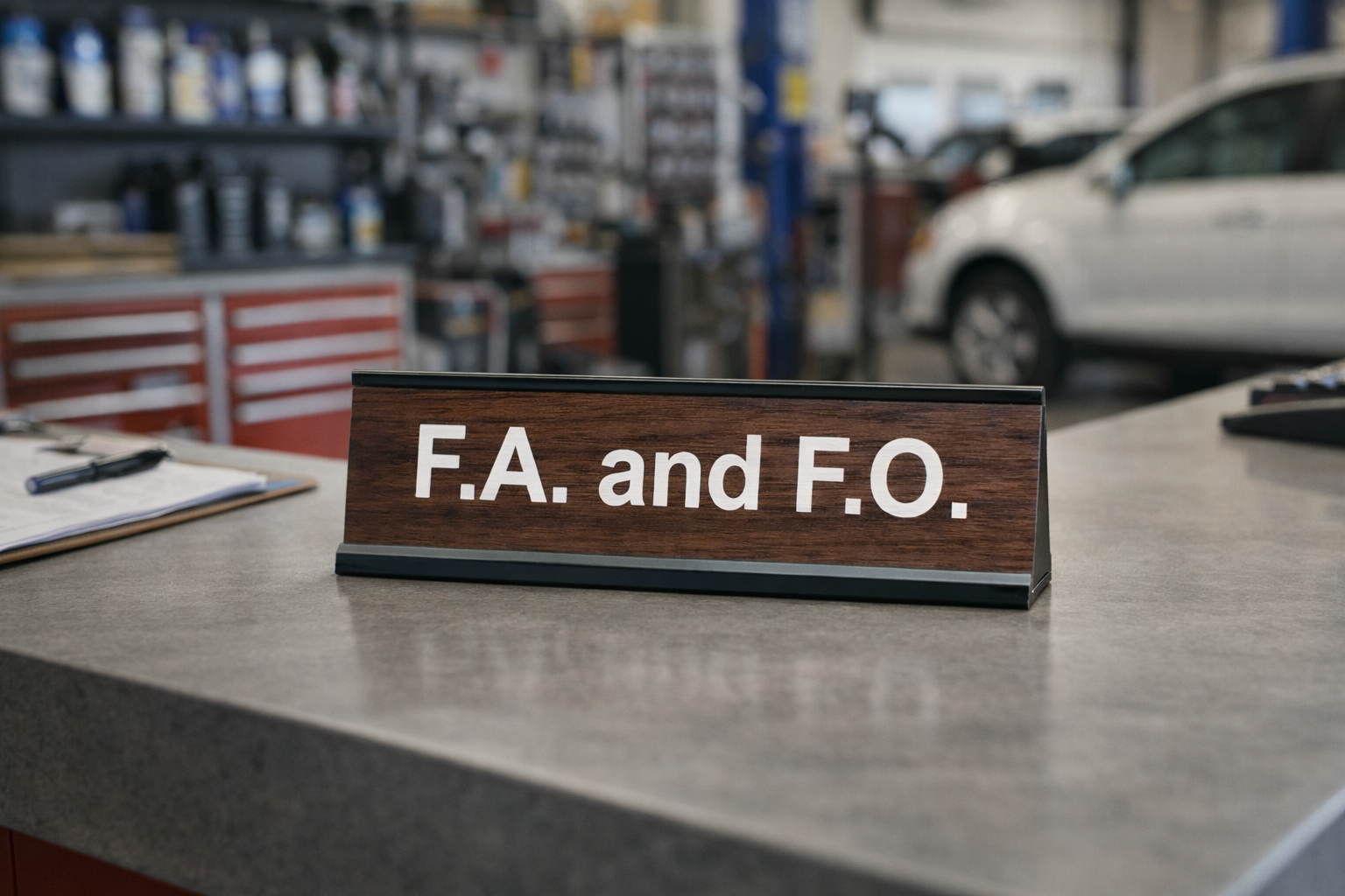 F.A and F. O. Desk Name Plate Funny Desk Sign Laser Engraved Gag Gift