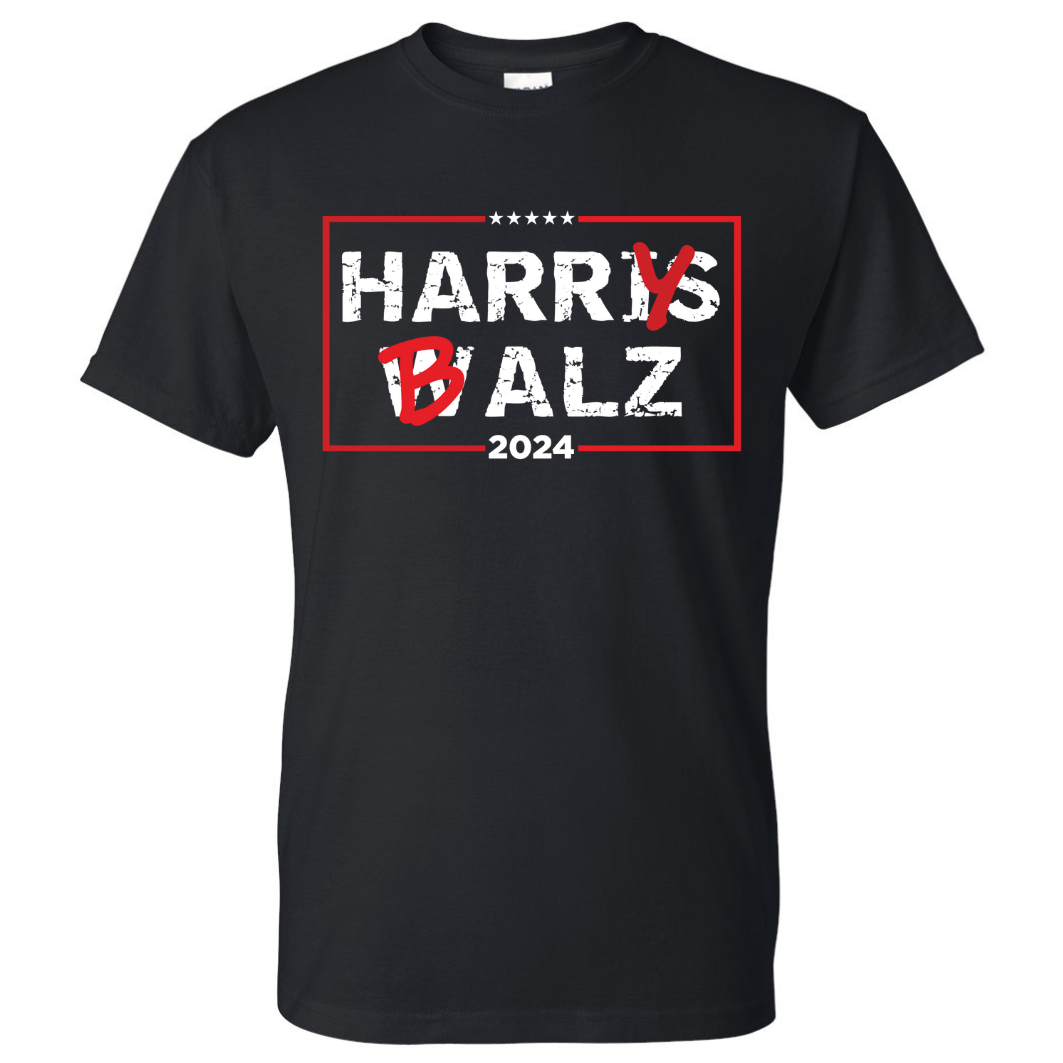 Harry Balz 2024 T-Shirt DryBlend moisture-wicking black and sport grey adult tee