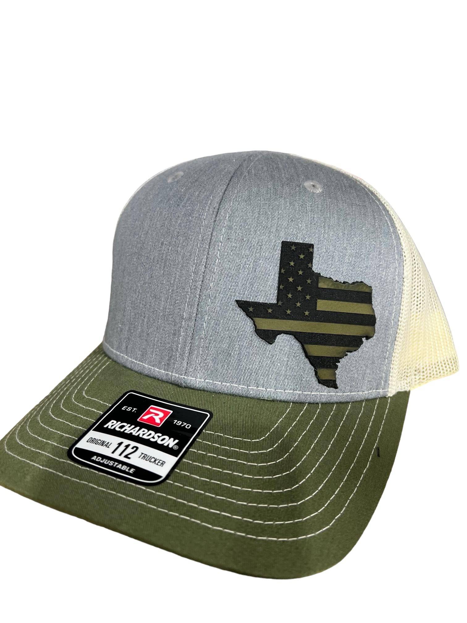 Texas Flag Hat Leatherette Patch on Richardson 112 Snapback - F5 Custom Designs