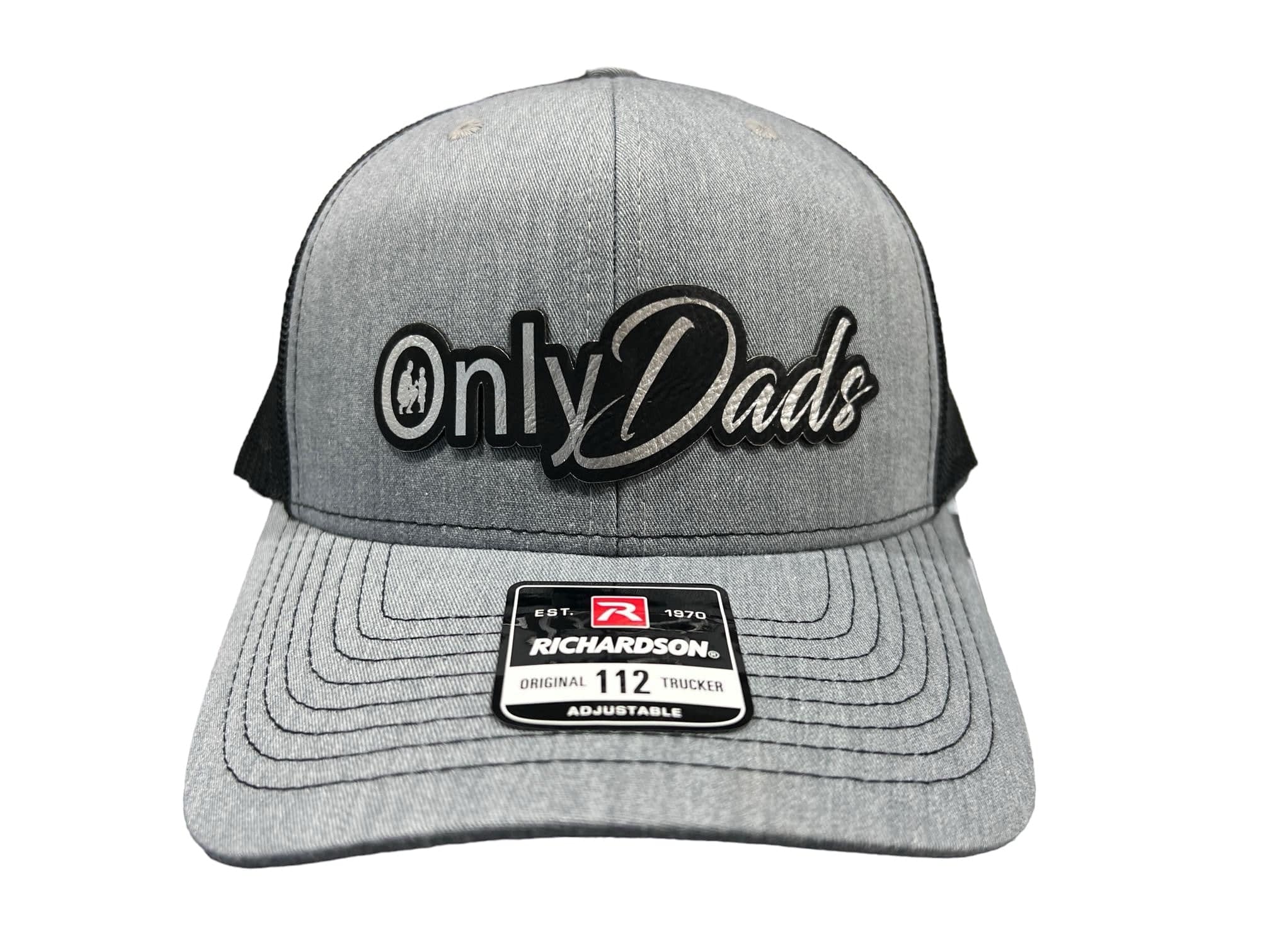 OnlyDads LARGE Leatherette Patch on Richardson 112 Trucker Hat - F5 Custom Designs