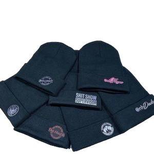 Custom Beanie with Leatherette Patch 100% Acrylic Beanie - F5 Custom Designs