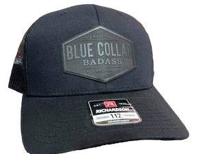 Blue Collar American Hat Design on a Richardson 112 Trucker Hat. - F5 Custom Designs