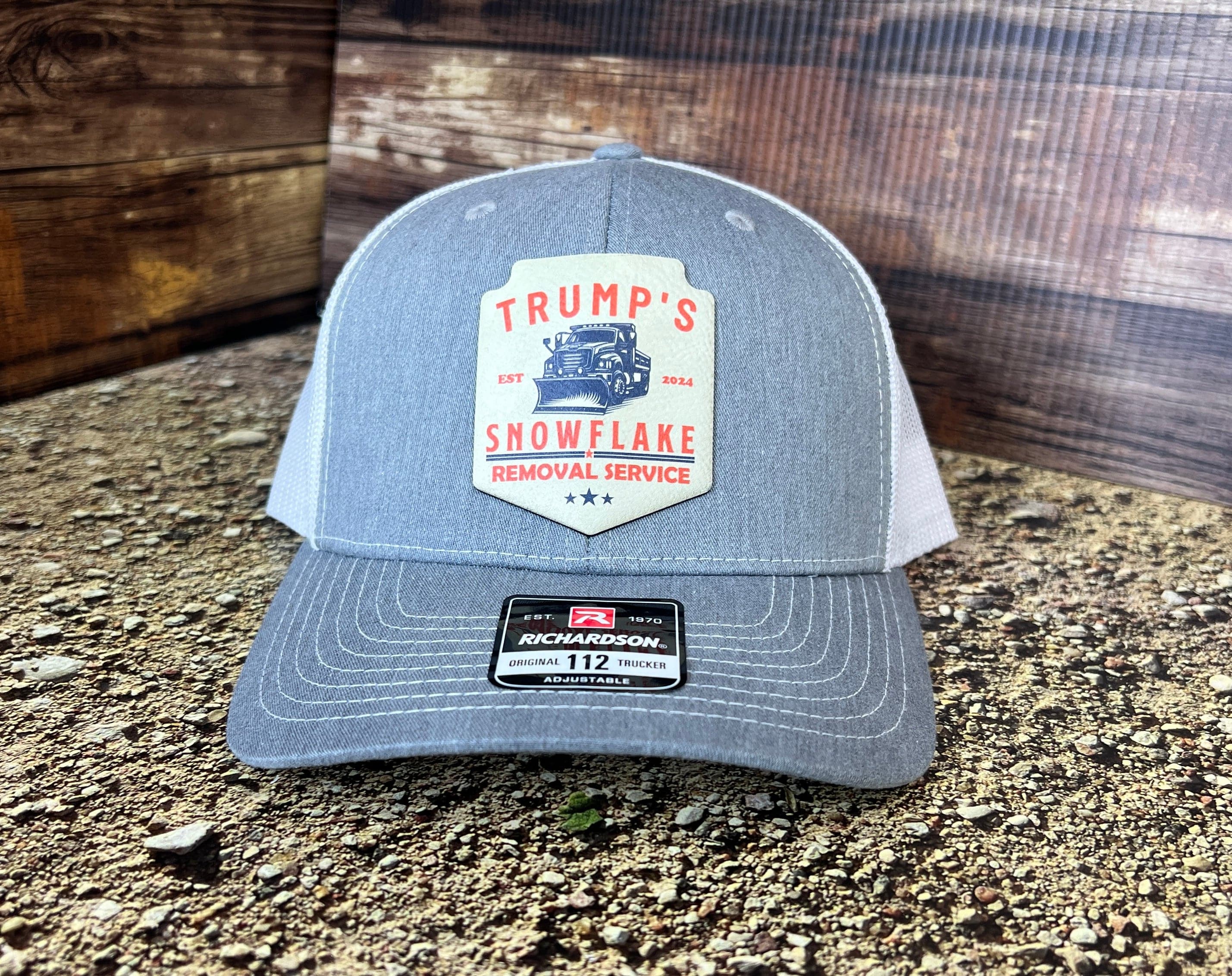 Trump Snowflake Removal Service 2024 Trucker Hat UV Printed Premium Leatherette - F5 Custom Designs