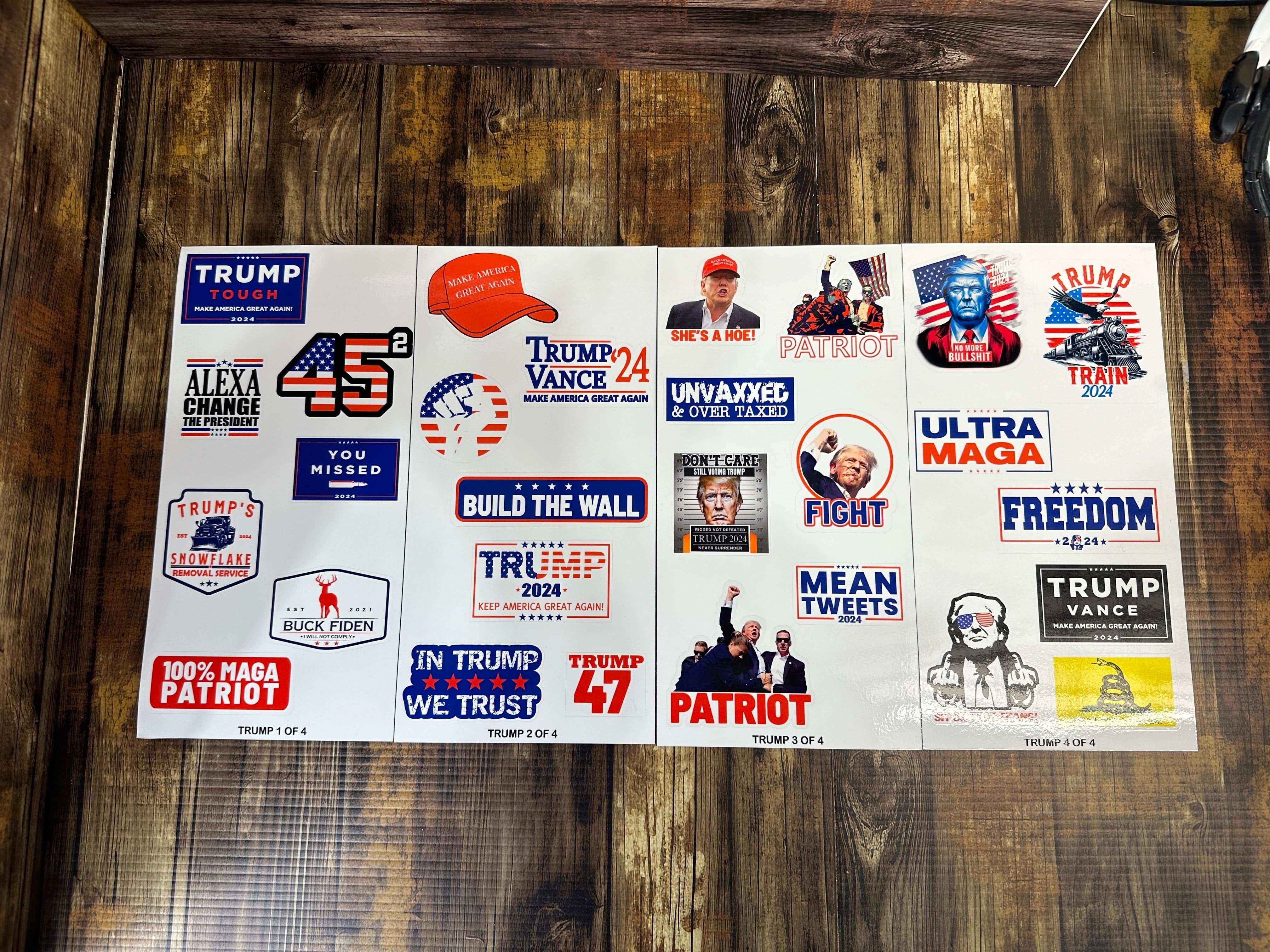 Trump Make America Great Again Sticker Packs 30 Piece Blue Collar Hard Hat Sticker Packs Made with Premium Vinyl - F5 Custom Designs