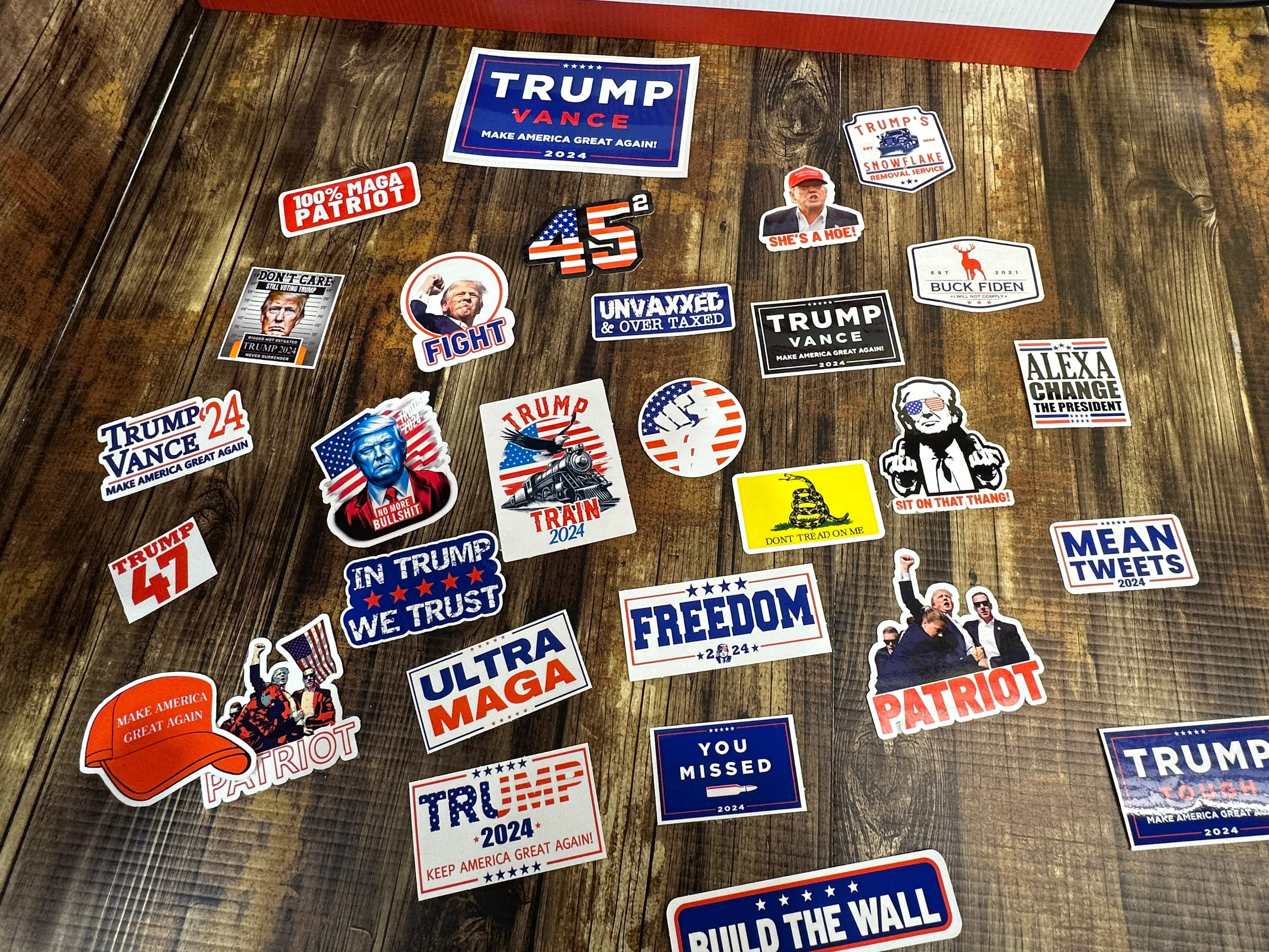 Trump Make America Great Again Sticker Packs 30 Piece Blue Collar Hard Hat Sticker Packs Made with Premium Vinyl - F5 Custom Designs