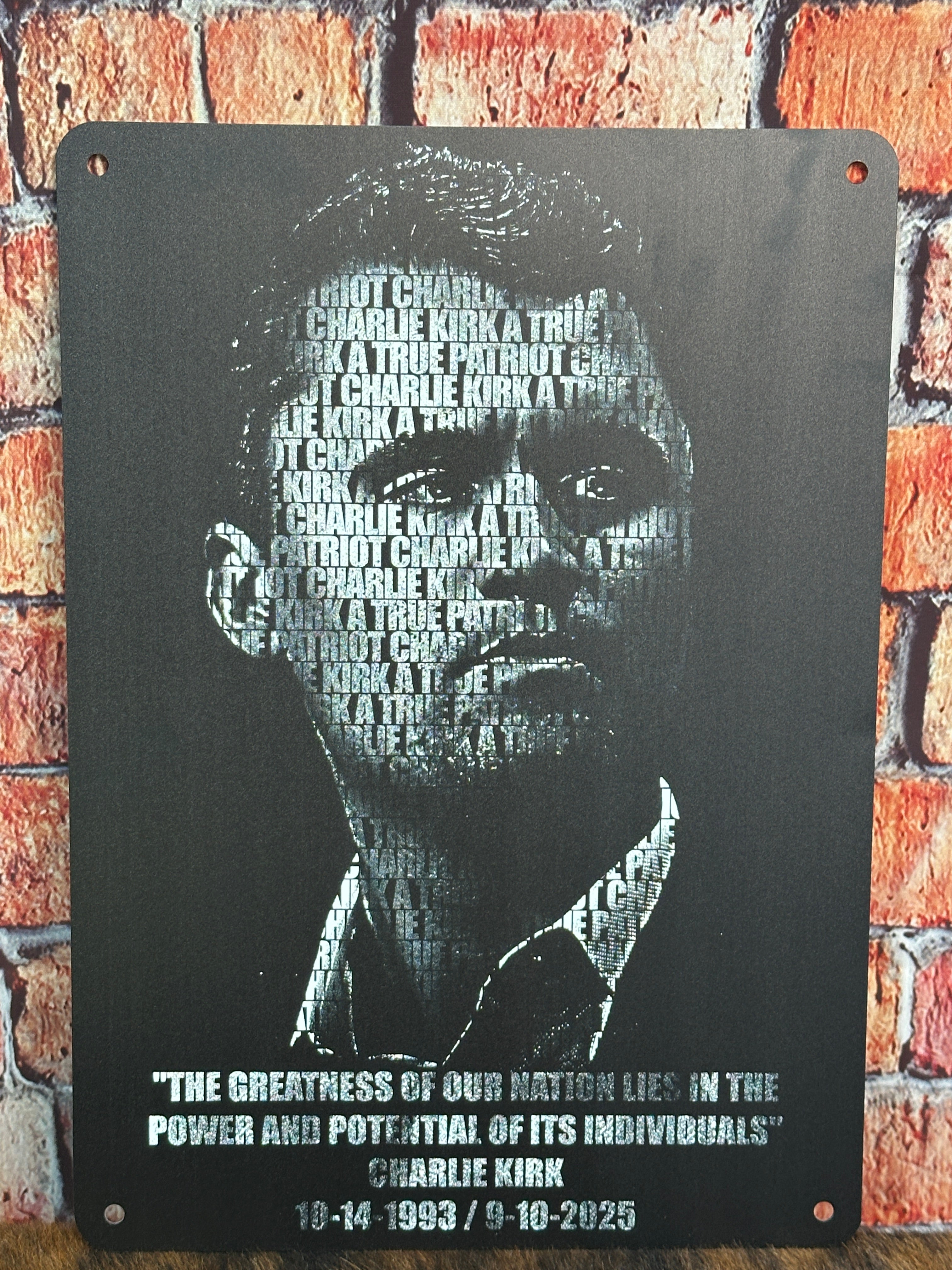 Never Forget Charlie Kirk Sign Aluminum UV Printed Premium Quality Great Gift