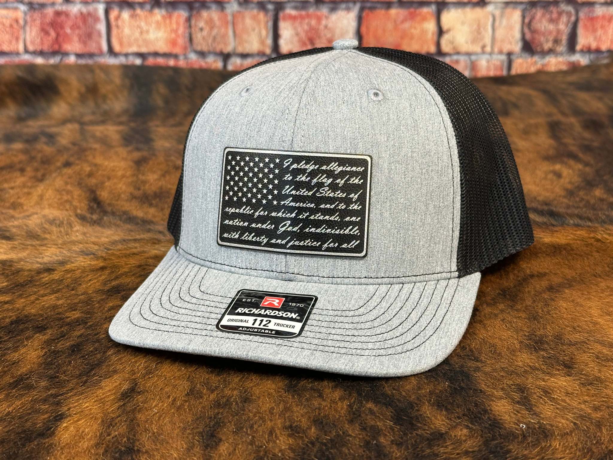 Heatehr Grey Black Mesh with Black and Silver Patch