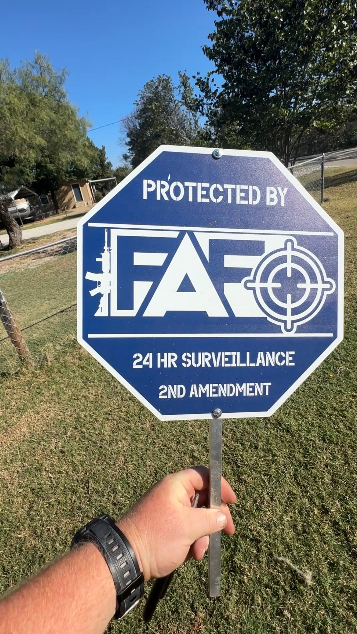 FAFO Security Sign - F Around and Find Out Sign with Stake | Protected by Fuck Around