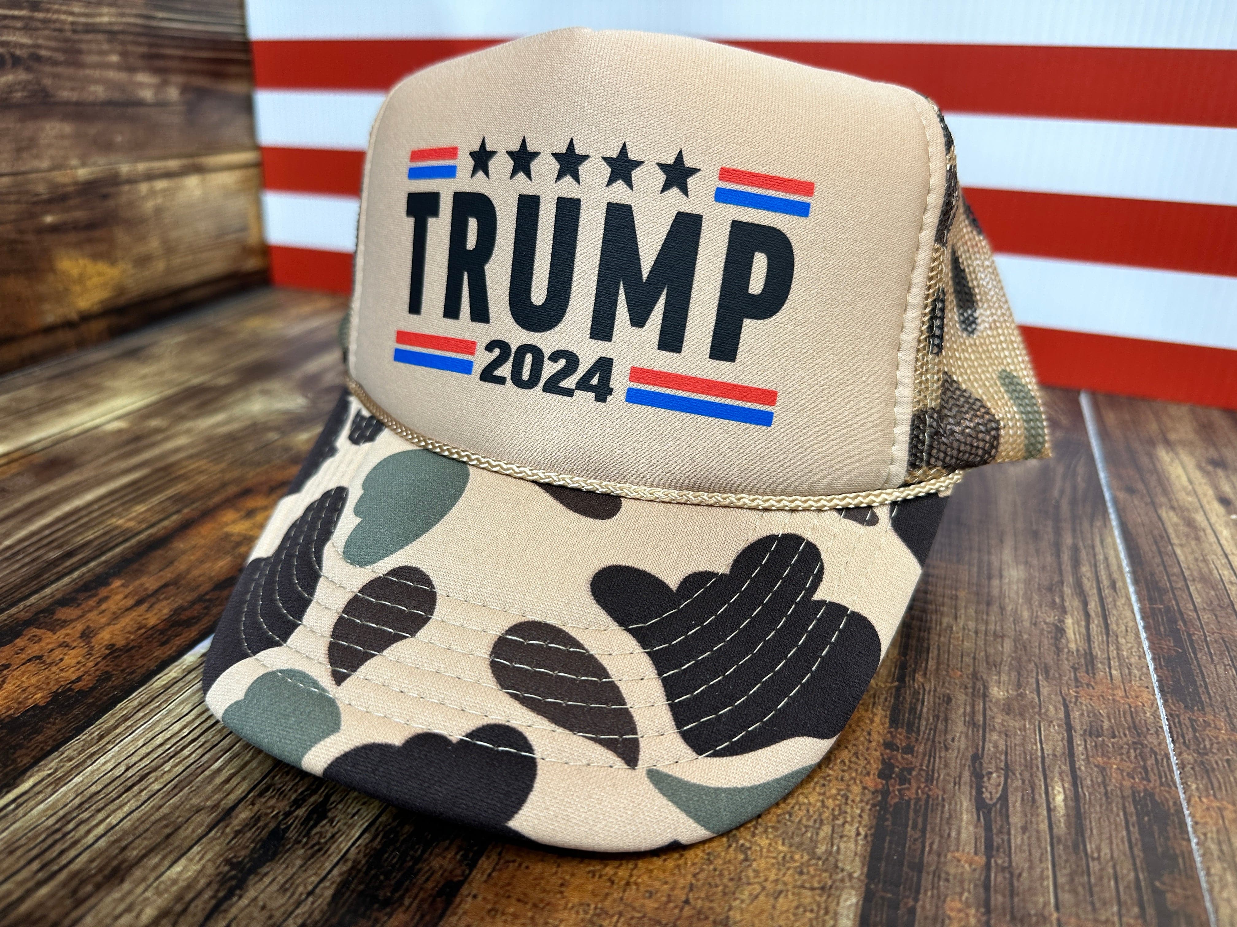 Trump 2024 Foam Camo Trucker Hat Unisex Trucker Hat All 5 Panel - F5 Custom Designs