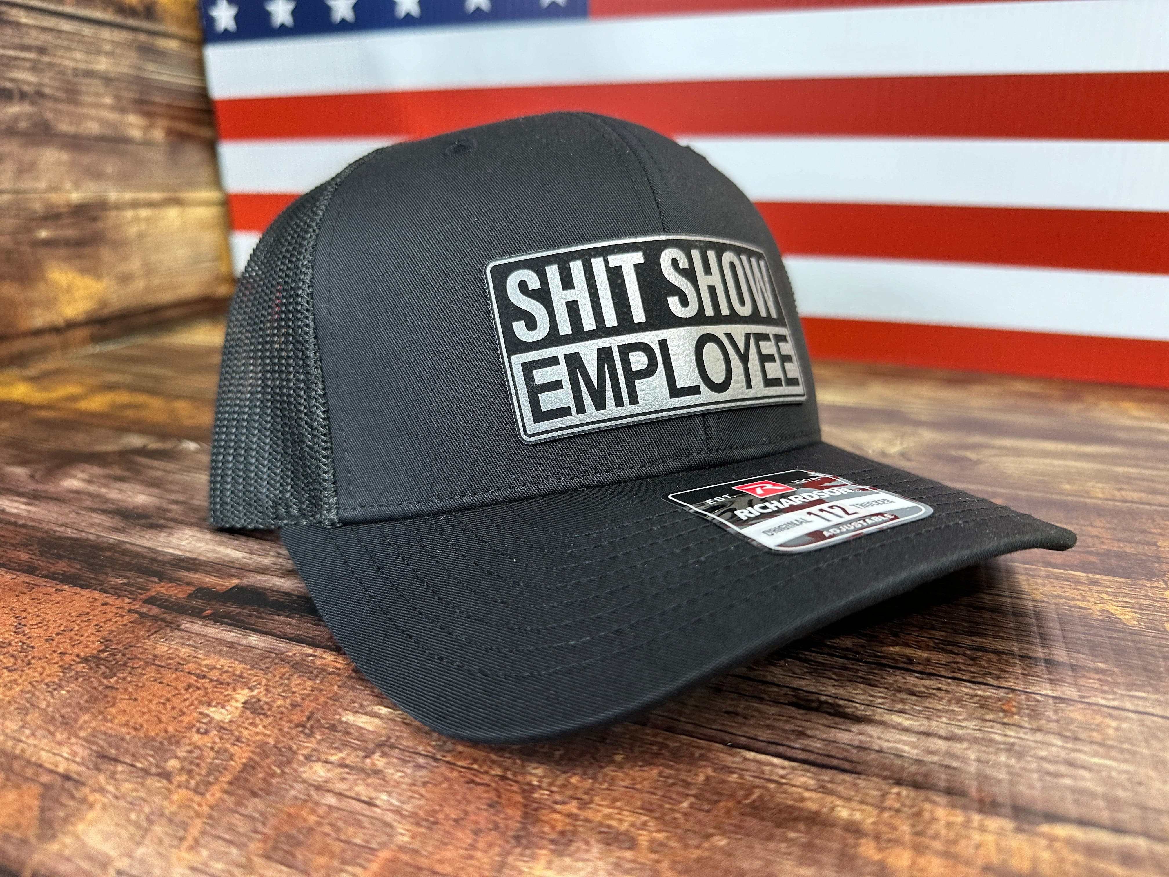 Shitshow Employee patch Richardson 112 trucker hat with cotton baseball cap design
