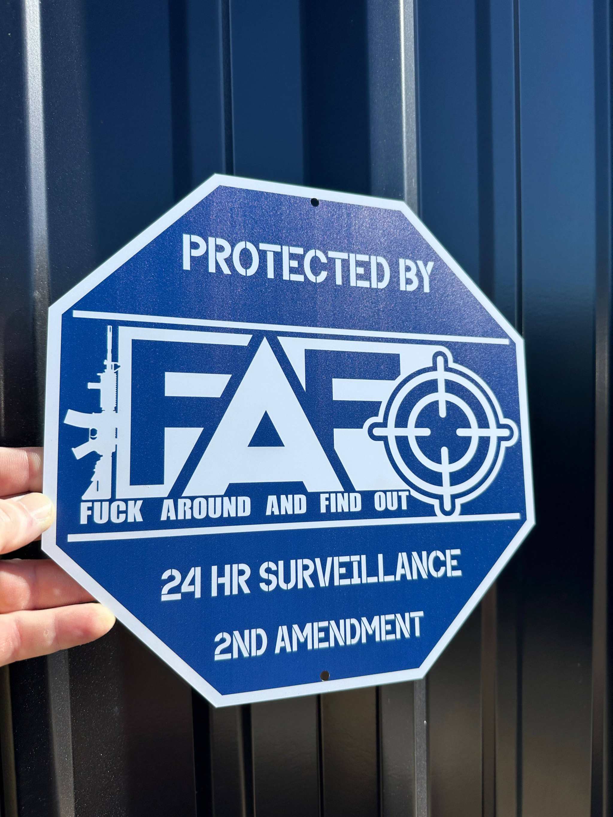 FAFO Security Sign - F Around and Find Out Sign with Stake | Protected by Fuck Around - F5 Custom Designs