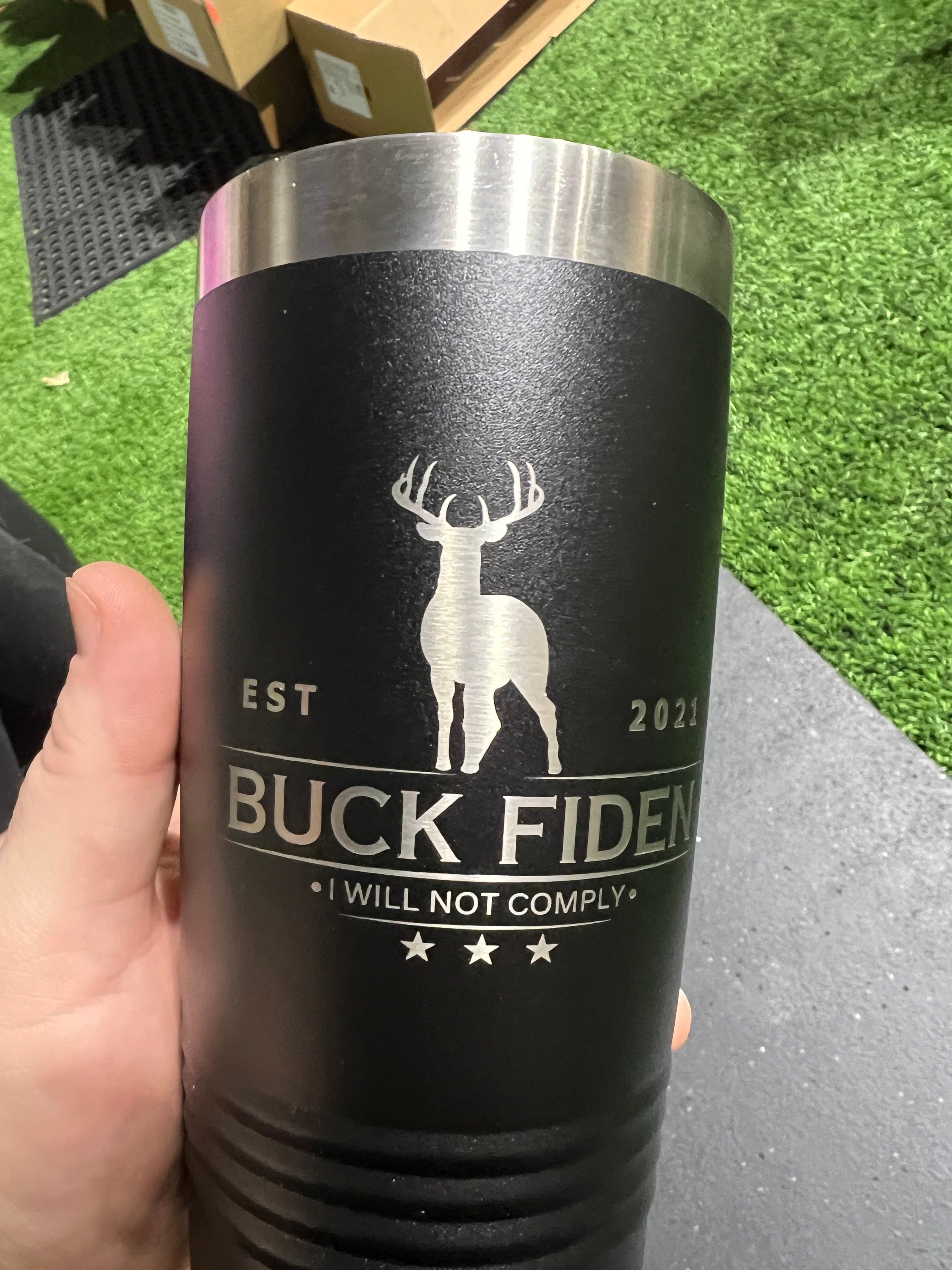 Buck Fiden 20 oz Tumbler Polar Camel Stainless Steel Tumbler with Slider Lid and Custom Engraving - F5 Custom Designs