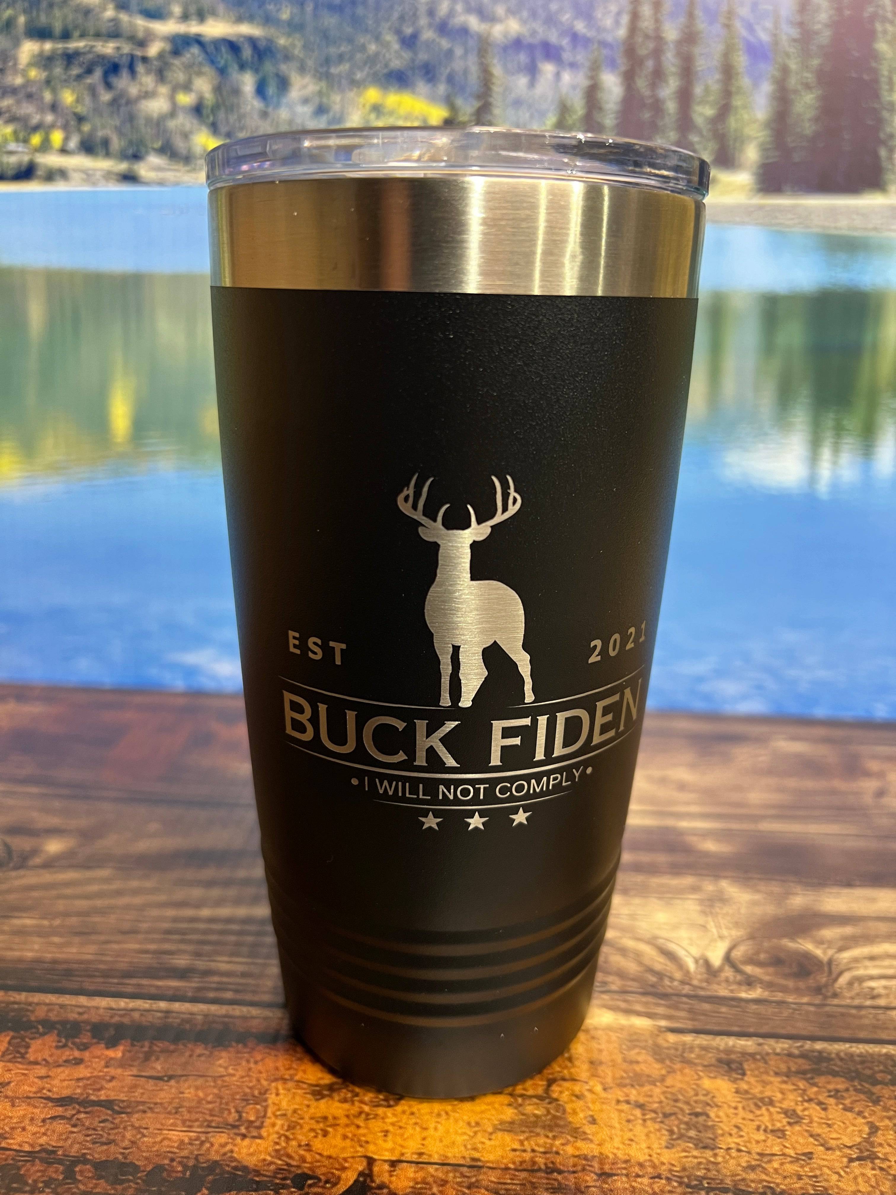 Buck Fiden 20 oz Tumbler Polar Camel Stainless Steel Tumbler with Slider Lid and Custom Engraving - F5 Custom Designs