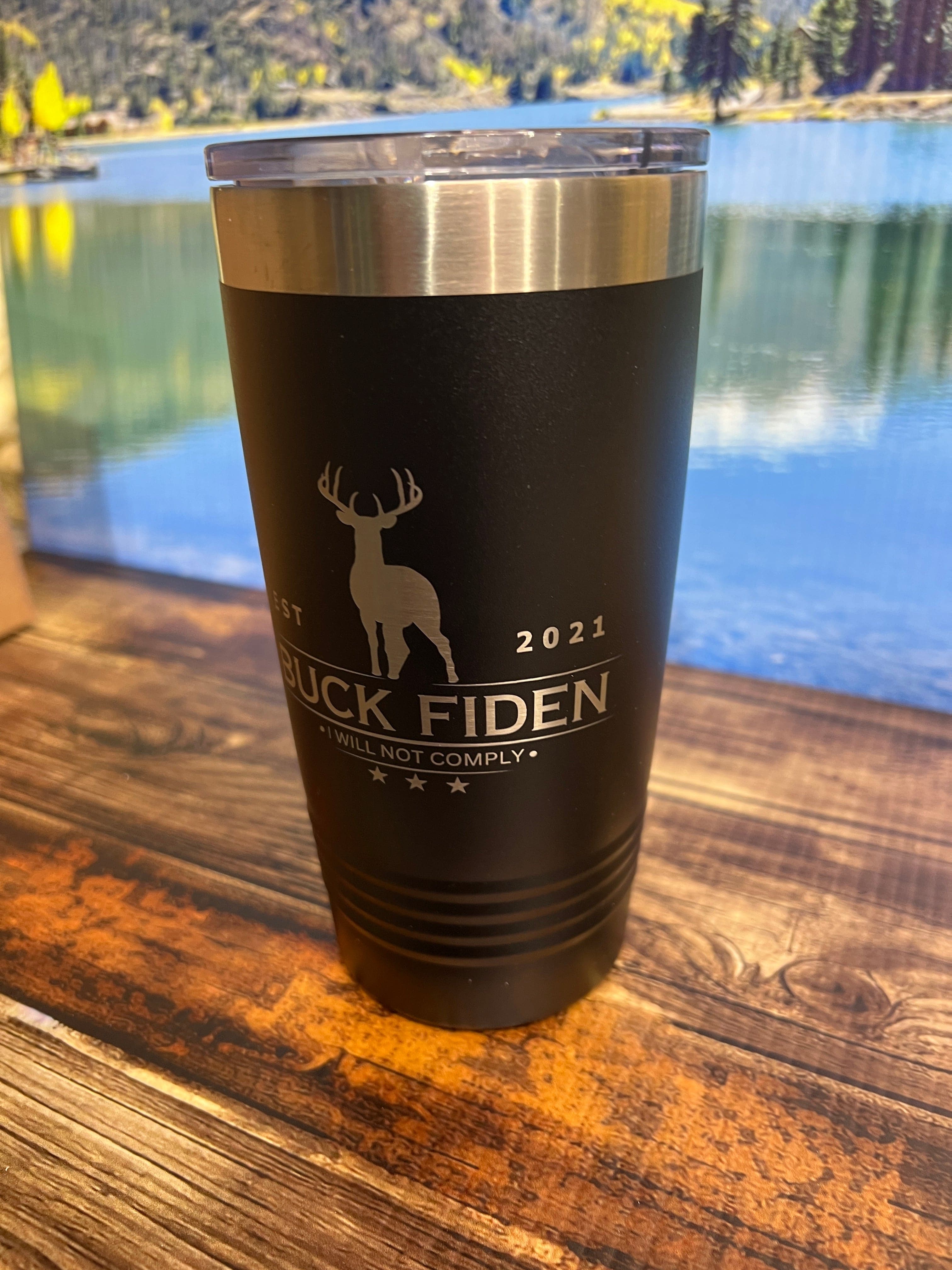 Buck Fiden 20 oz Tumbler Polar Camel Stainless Steel Tumbler with Slider Lid and Custom Engraving - F5 Custom Designs