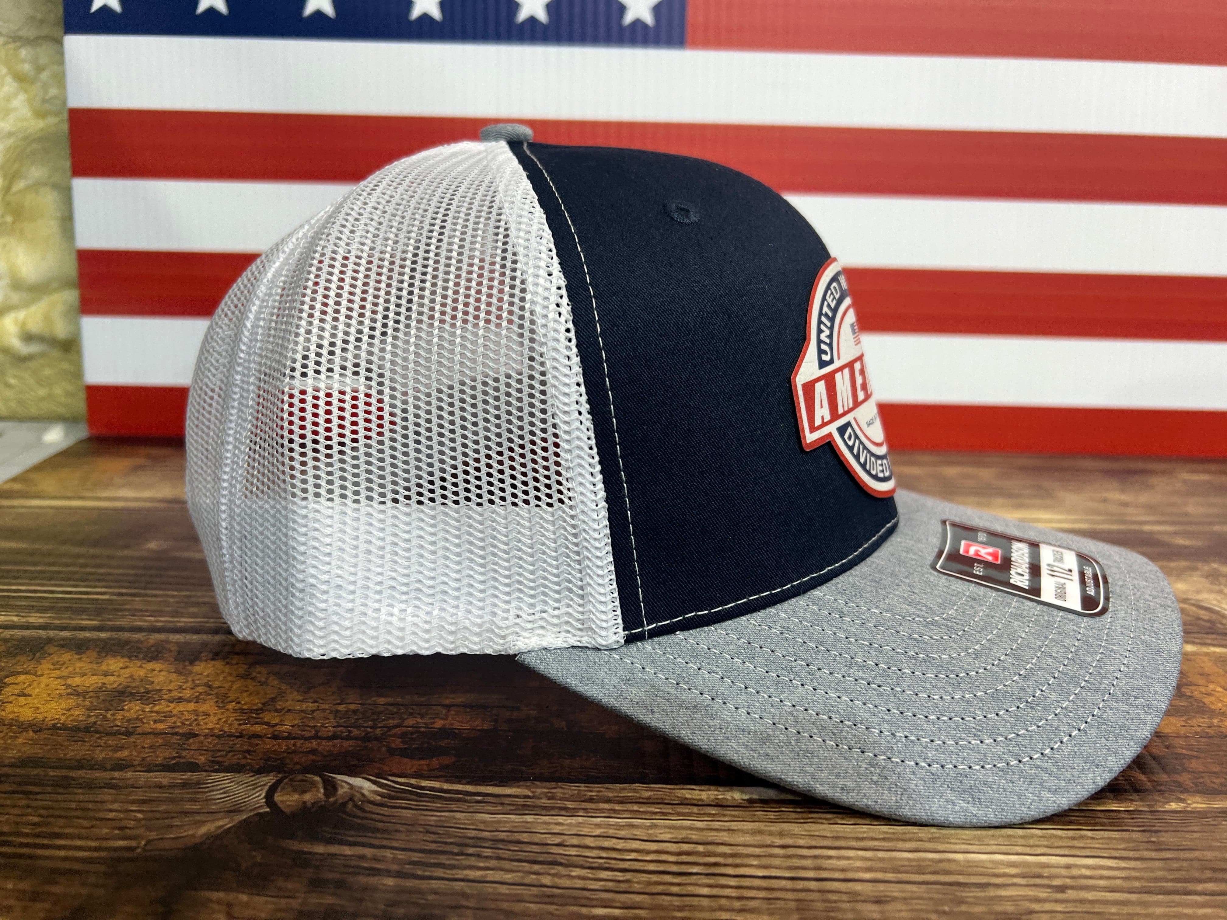 United We Stand Hat Patriotic Custom Hat with a Premium Leatherette Patch! USA Hat - F5 Custom Designs