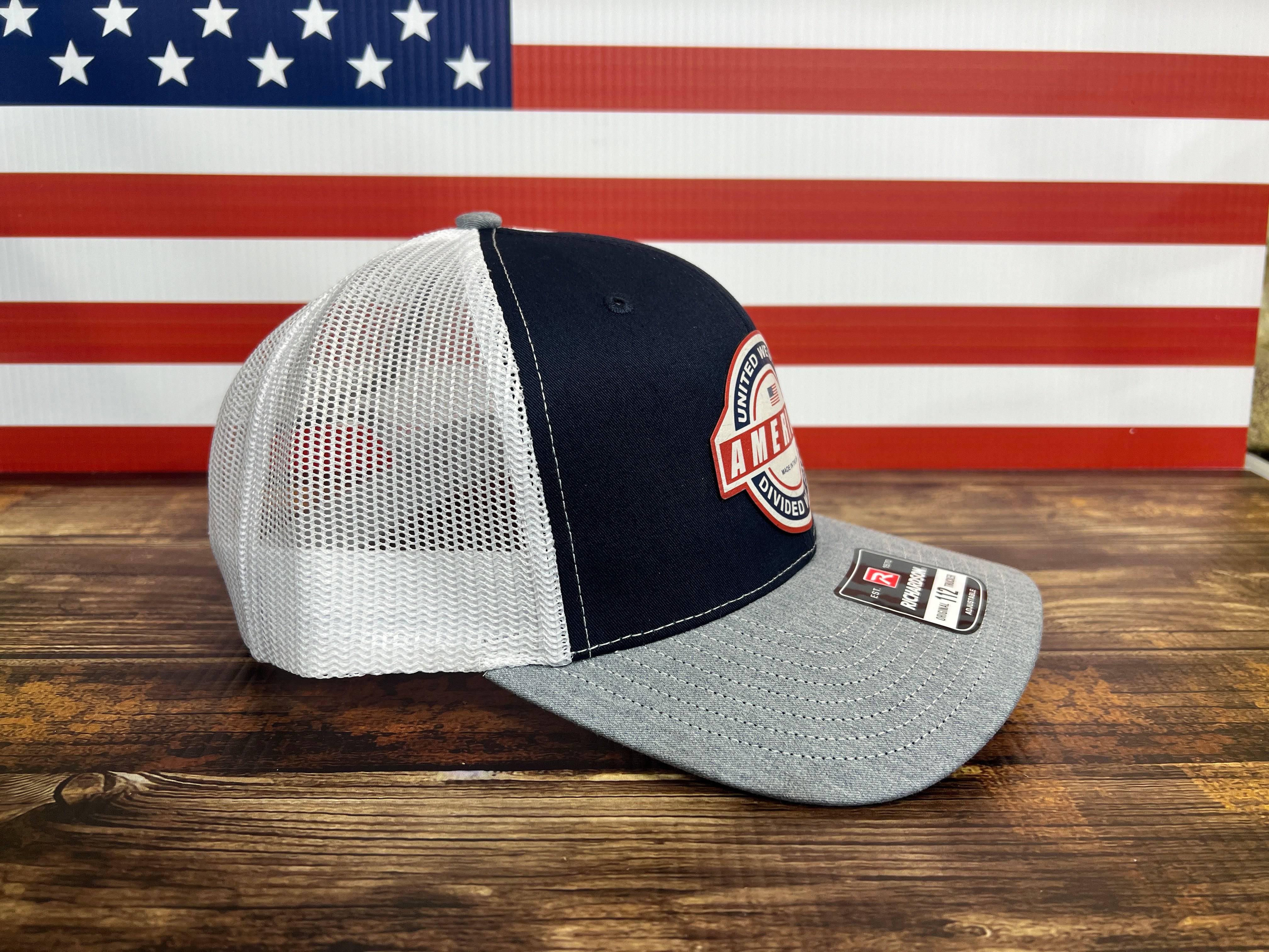 United We Stand Hat Patriotic Custom Hat with a Premium Leatherette Patch! USA Hat - F5 Custom Designs
